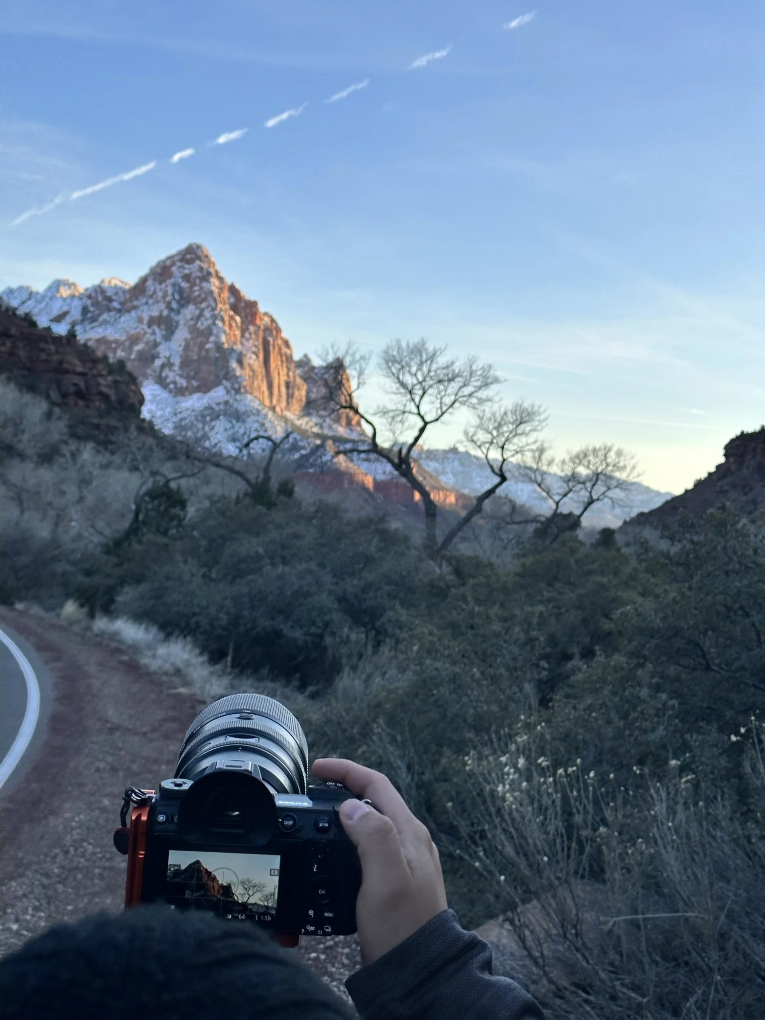 Sunset mountain landscape Zion National Park