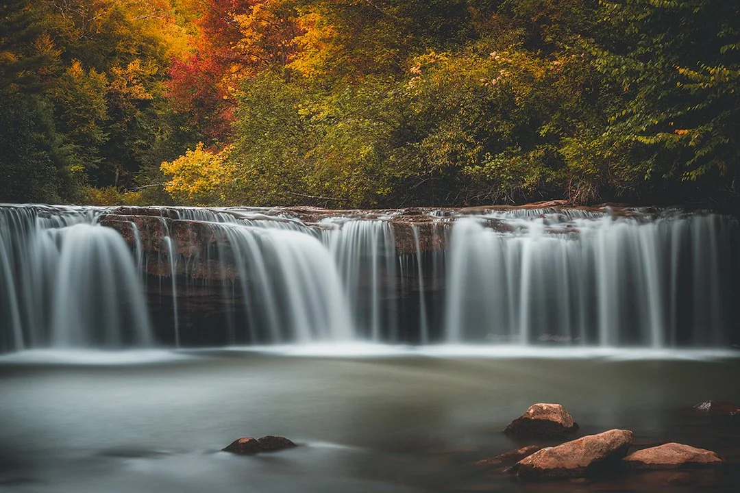 Albert Falls in West Virginia: Stunning Waterfall, Autumn Foliage, Scenic Natural Beauty.
  Autumn, Waterfalls  