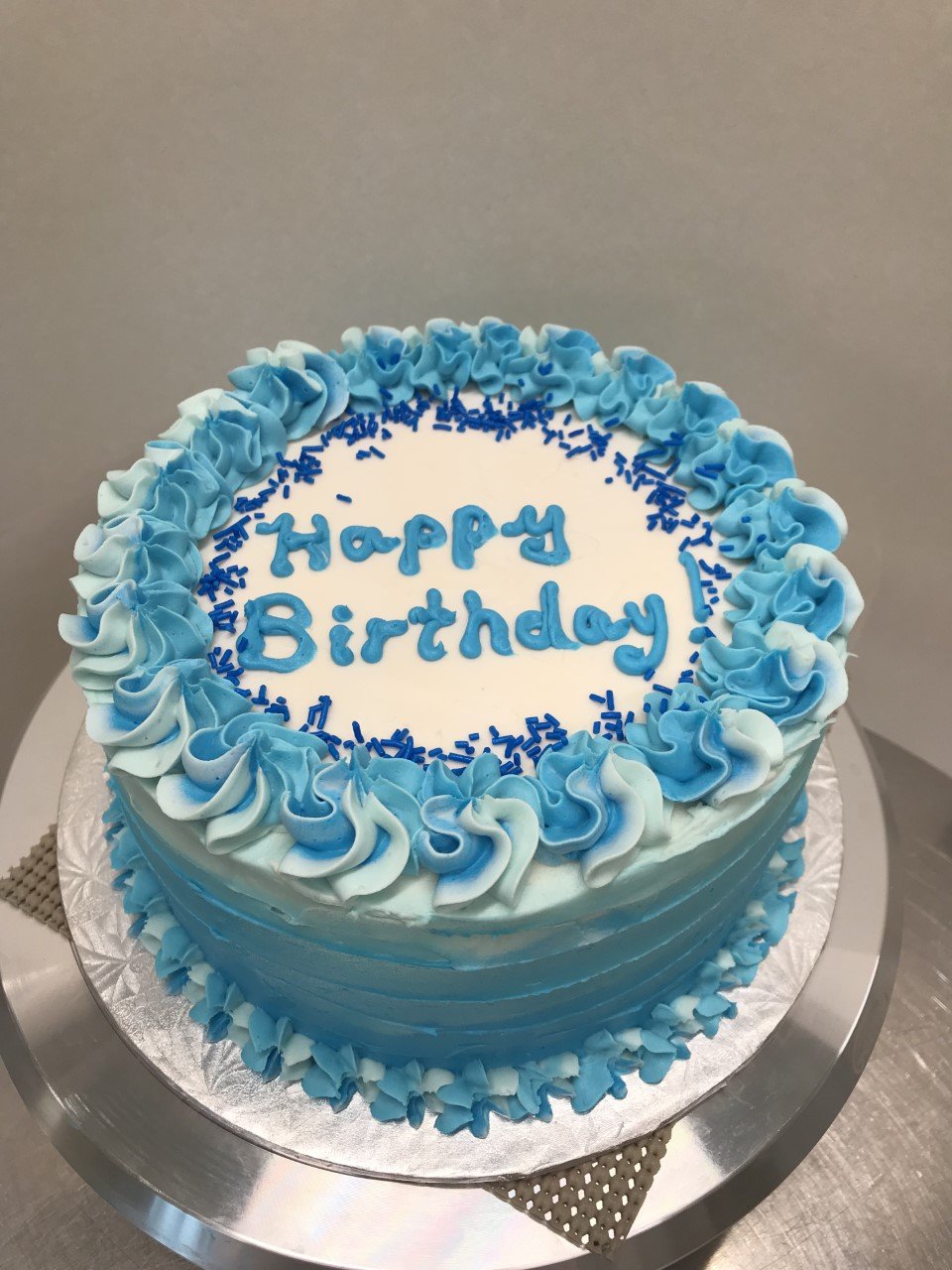 blue theme birthday cake