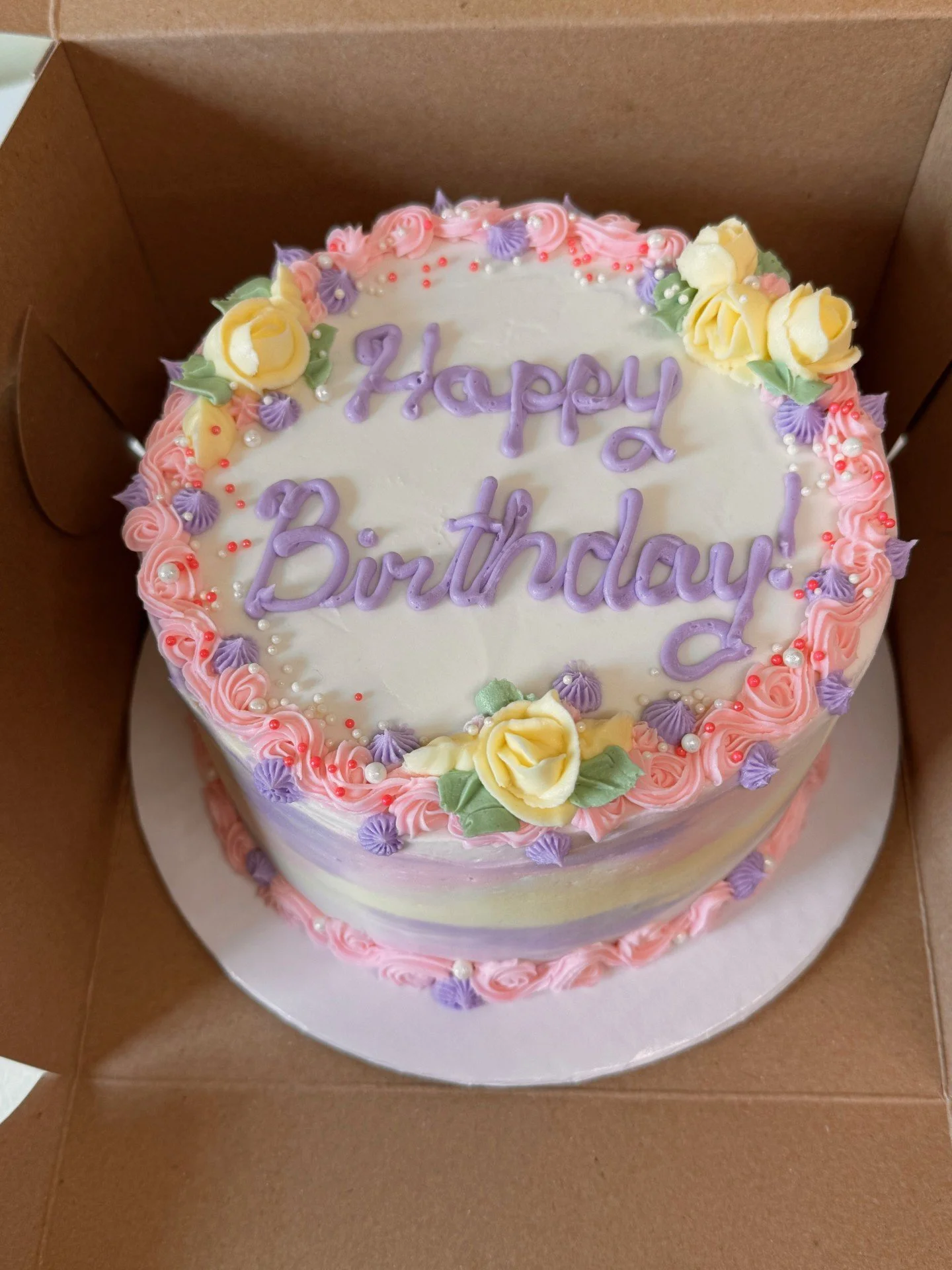 birthday cake with flowers