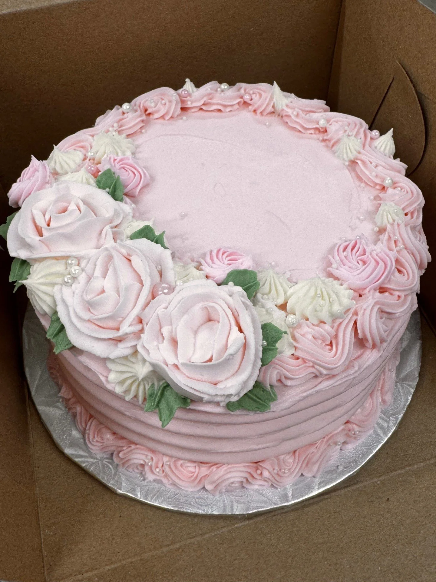 pink roses cake