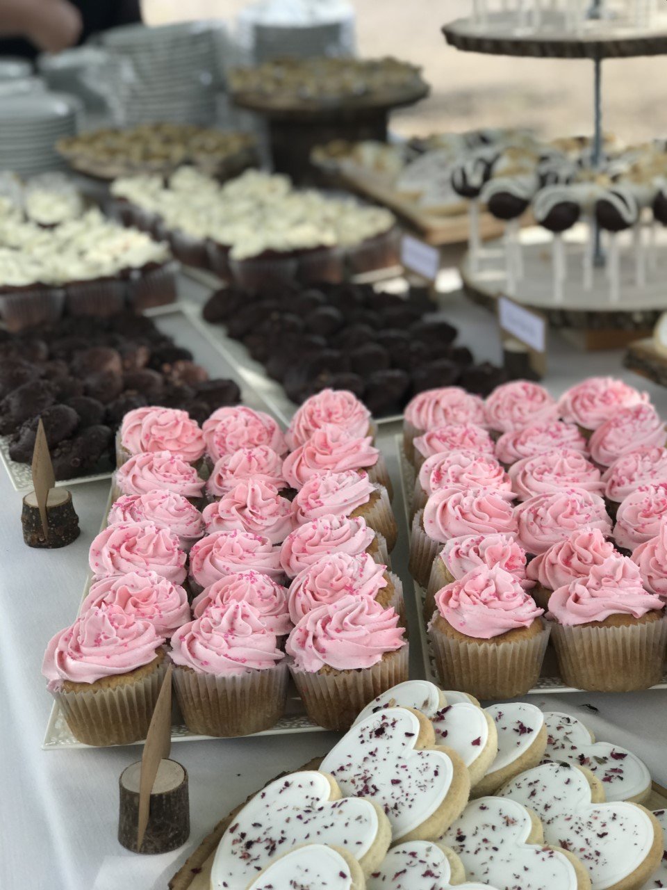 large wedding dessert table