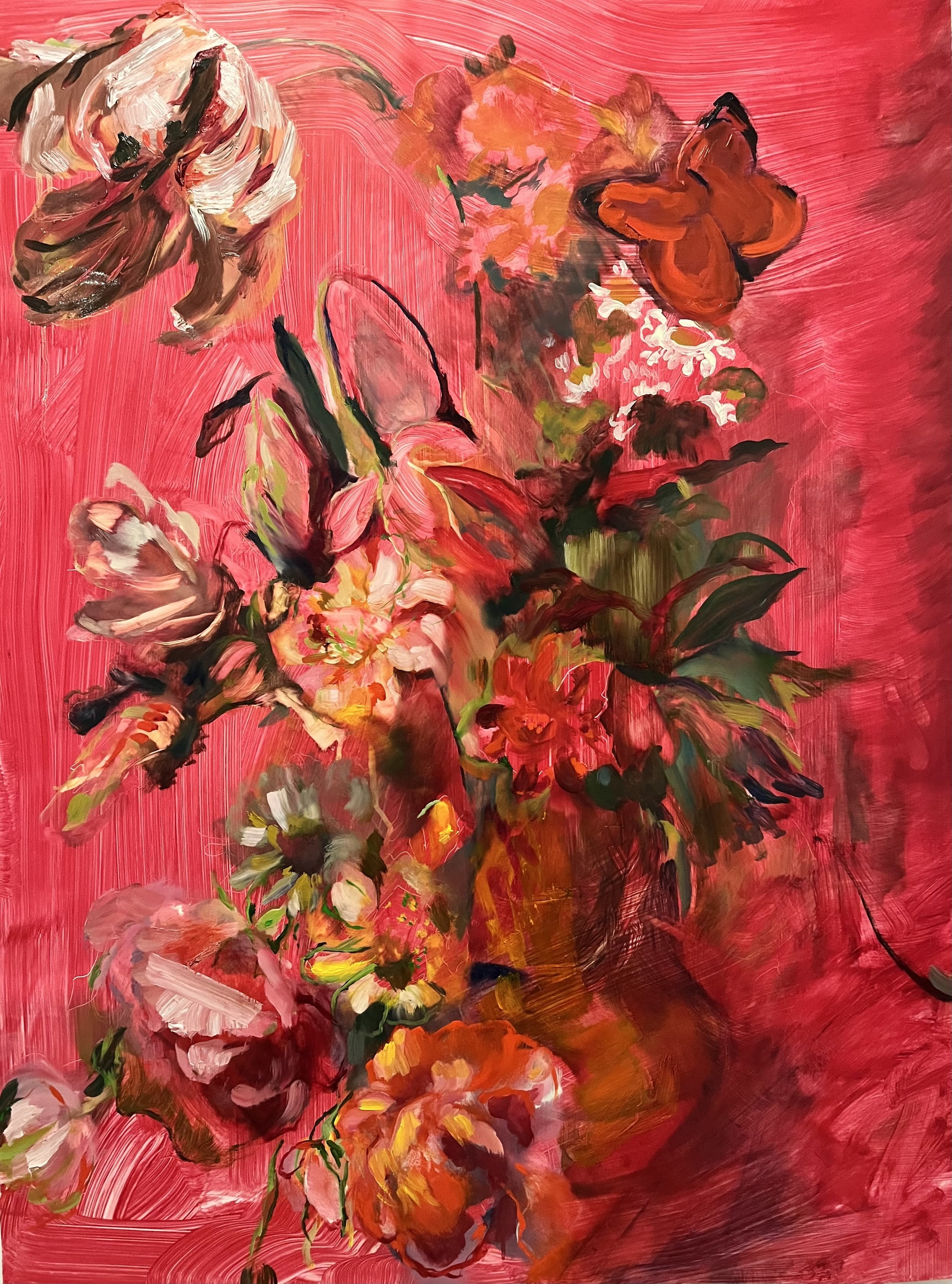 oil paint on yupo paper, mounted on wood panel, 24 x 36 inches, 2025