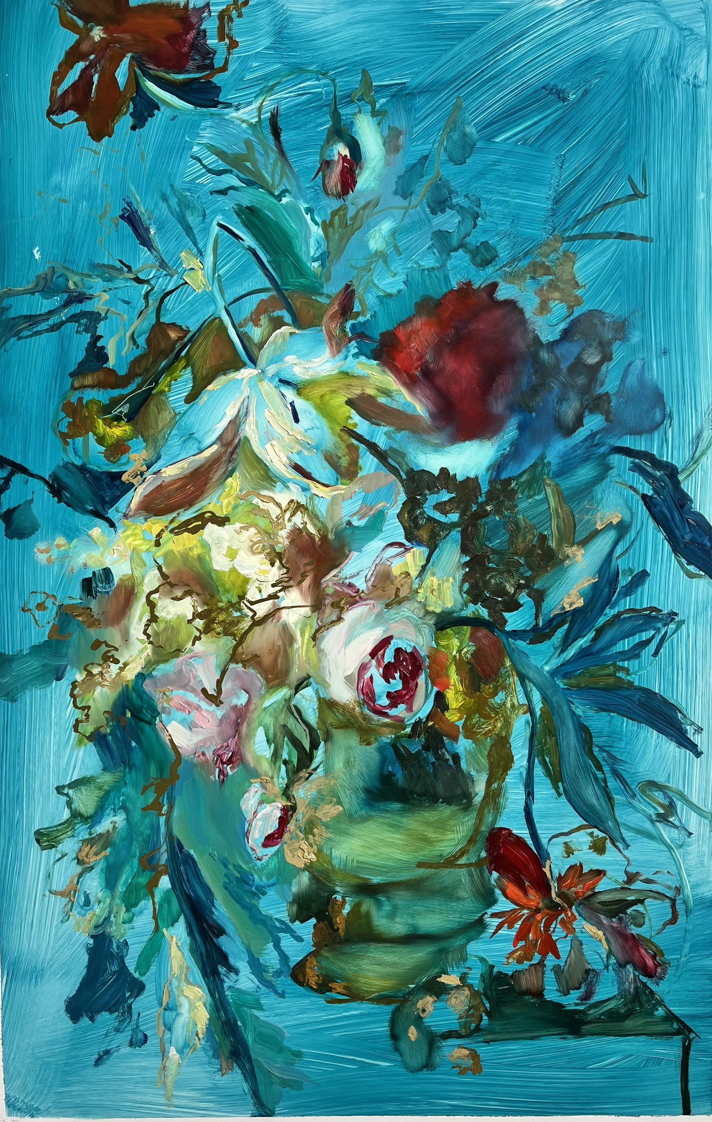 oil paint on yupo paper, 26 x 40 inches, 2025