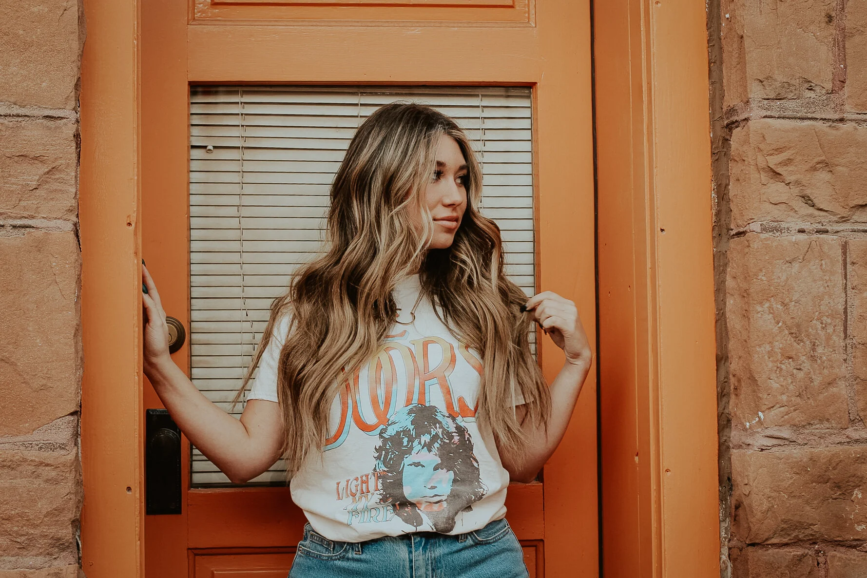 I took this photo of Caroline in Old Town, Fort Collins. I love the vibrant colors in Old Town and was really happy that the final photos conveyed those colors. 