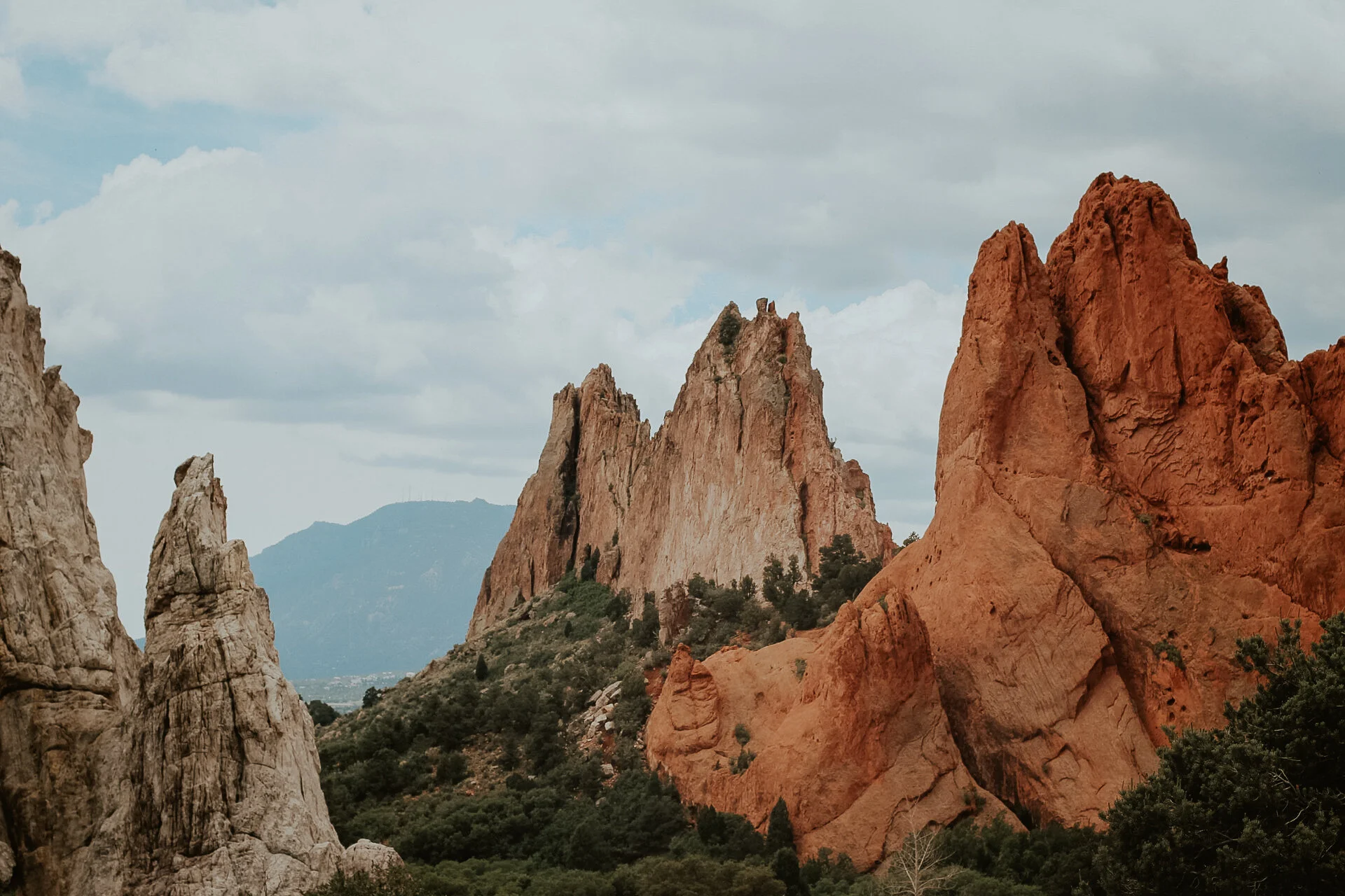 This is the Garden of the Gods in Colorado Springs, CO. I don't usually do landscape photography, but I loved the composition of the rocks and the color contrast between the red rocks and the blue sky. 