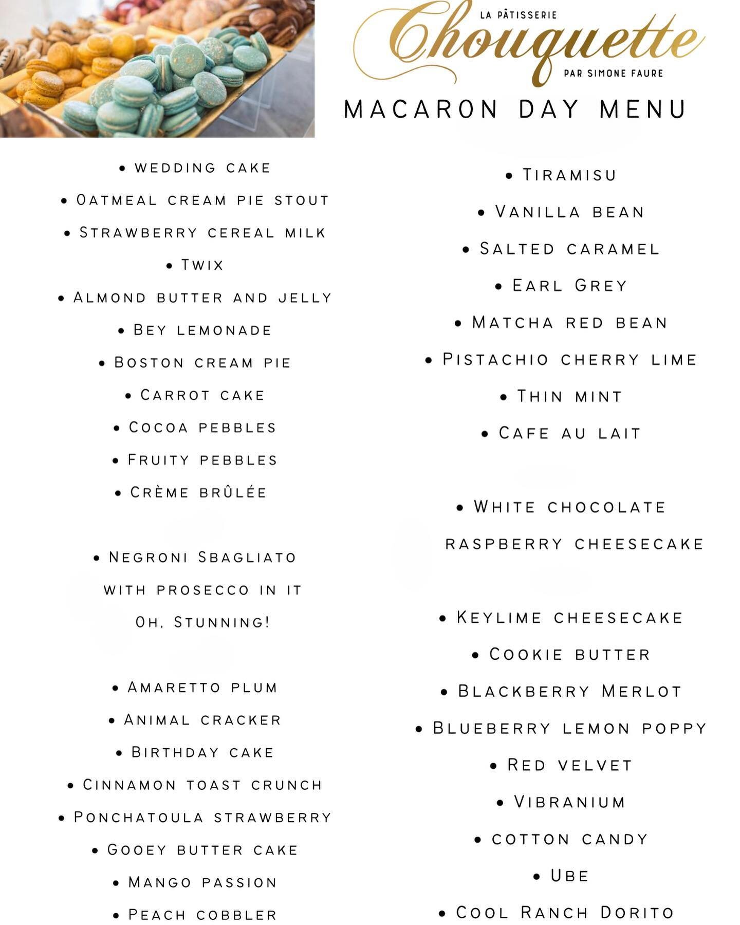 It&rsquo;s the moment you&rsquo;ve been waiting for! Our 2023 national macaron day menu has been finalized. Pre-orders will begin on Sunday in our online store. You&rsquo;ll have the option to get individual flavors or the entire collection. Orders w