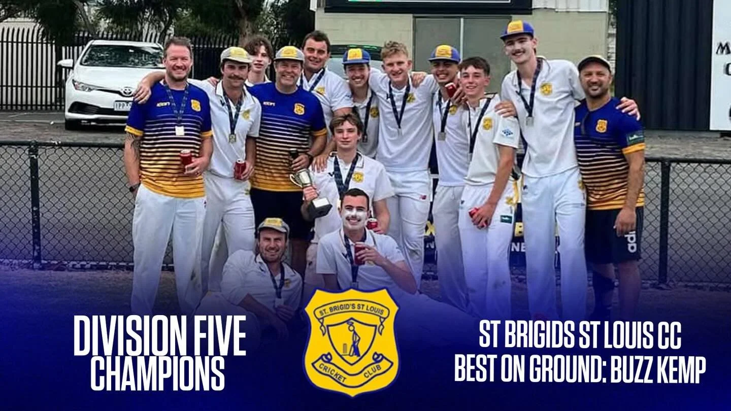 Congratulations to St Brigid&rsquo;s St Louis whose 2XI won the Division 5 flag!

Huge performance from Captain Buzz Kemp who took 5fa and made 30, another huge performance from Liam Harris who made 140!