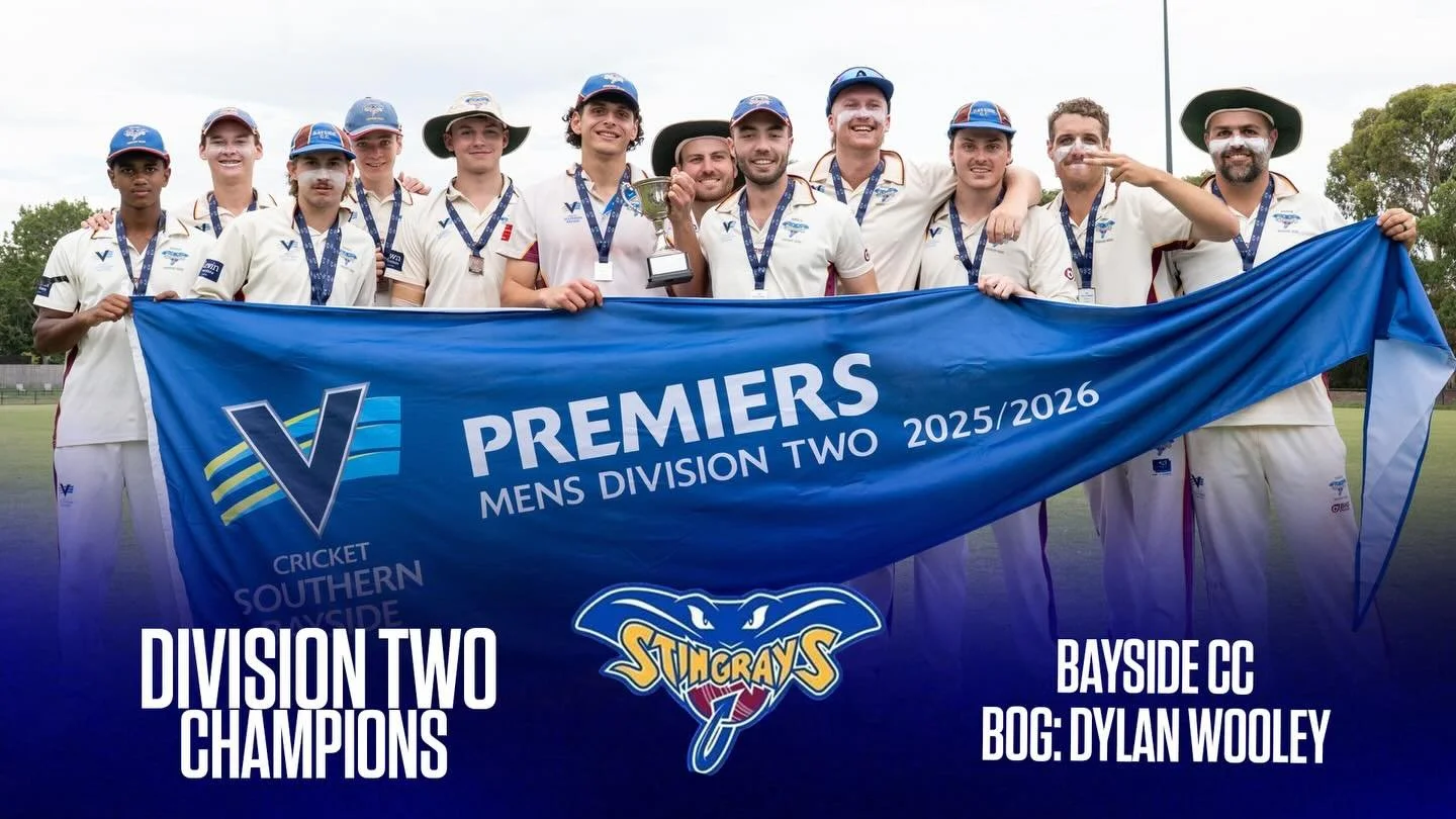 Congratulations to the Bayside Cricket Club who have earned their promotion back into Division 1!

Great effort from the young team with league MVP Dylan Woolley earning the best on ground for the grand finals as well!