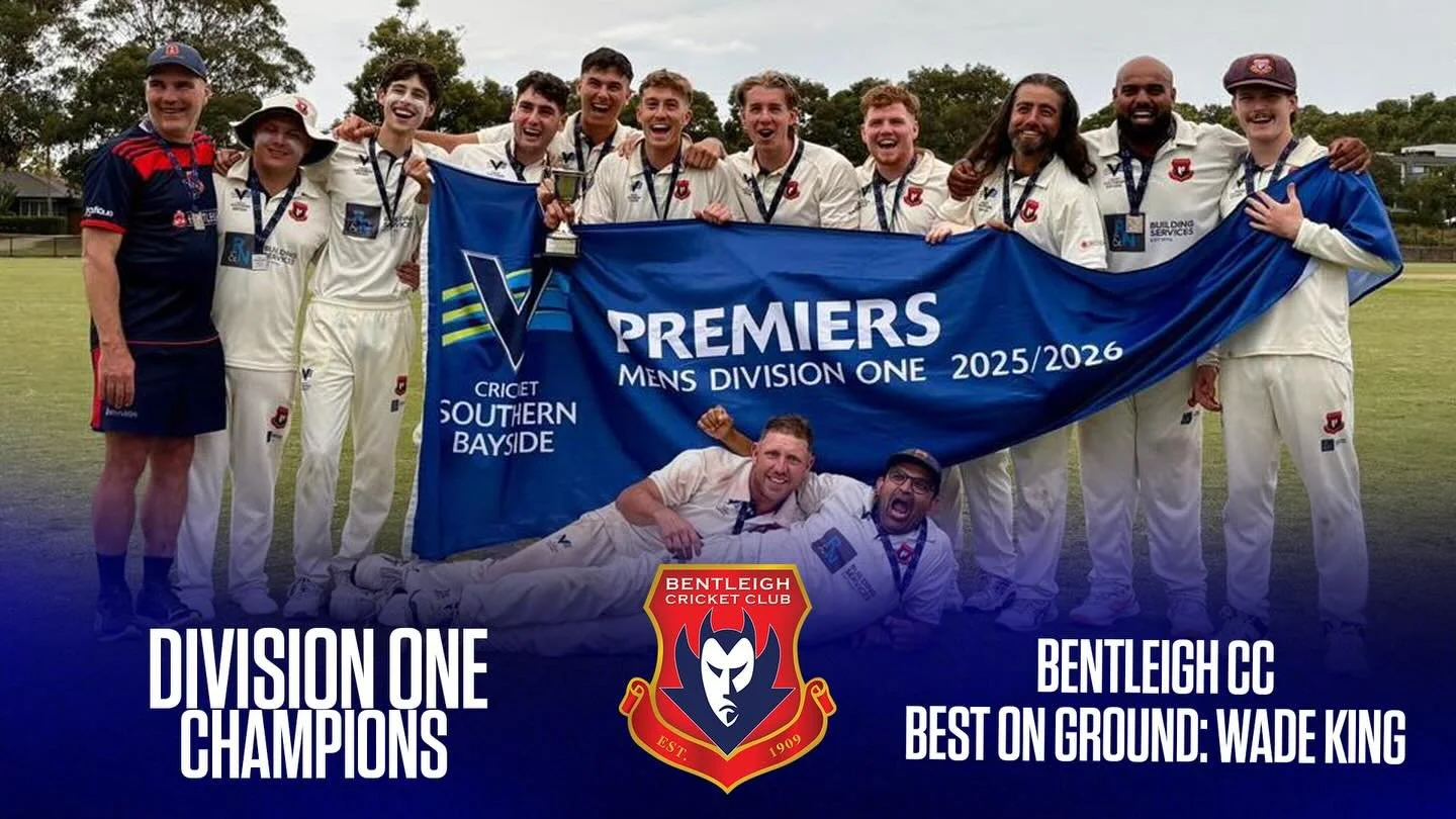 BACK INTO THE CHAMPIONSHIP!

Congratulations to Bentleigh Cricket Club for their nail biting win over McKinnon in the Division One Grand Final!

Insane performances from both sides with Bentleigh&rsquo;s Ben Seabrook and Abilash Sharma both making to