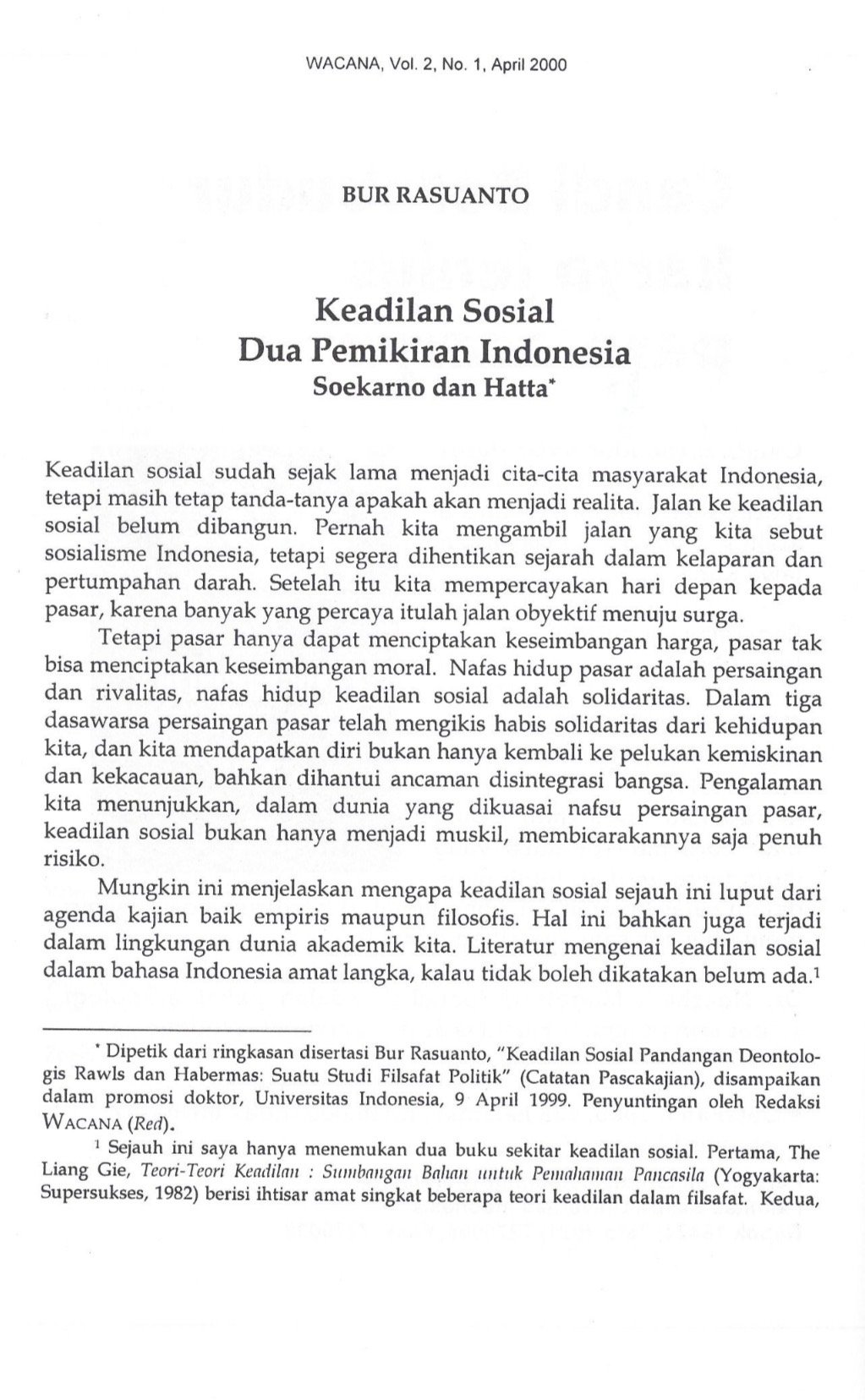 KEADILAN SOSIAL DUA PEMIKIR INDONESIA: SOEKARNO DAN HATTA