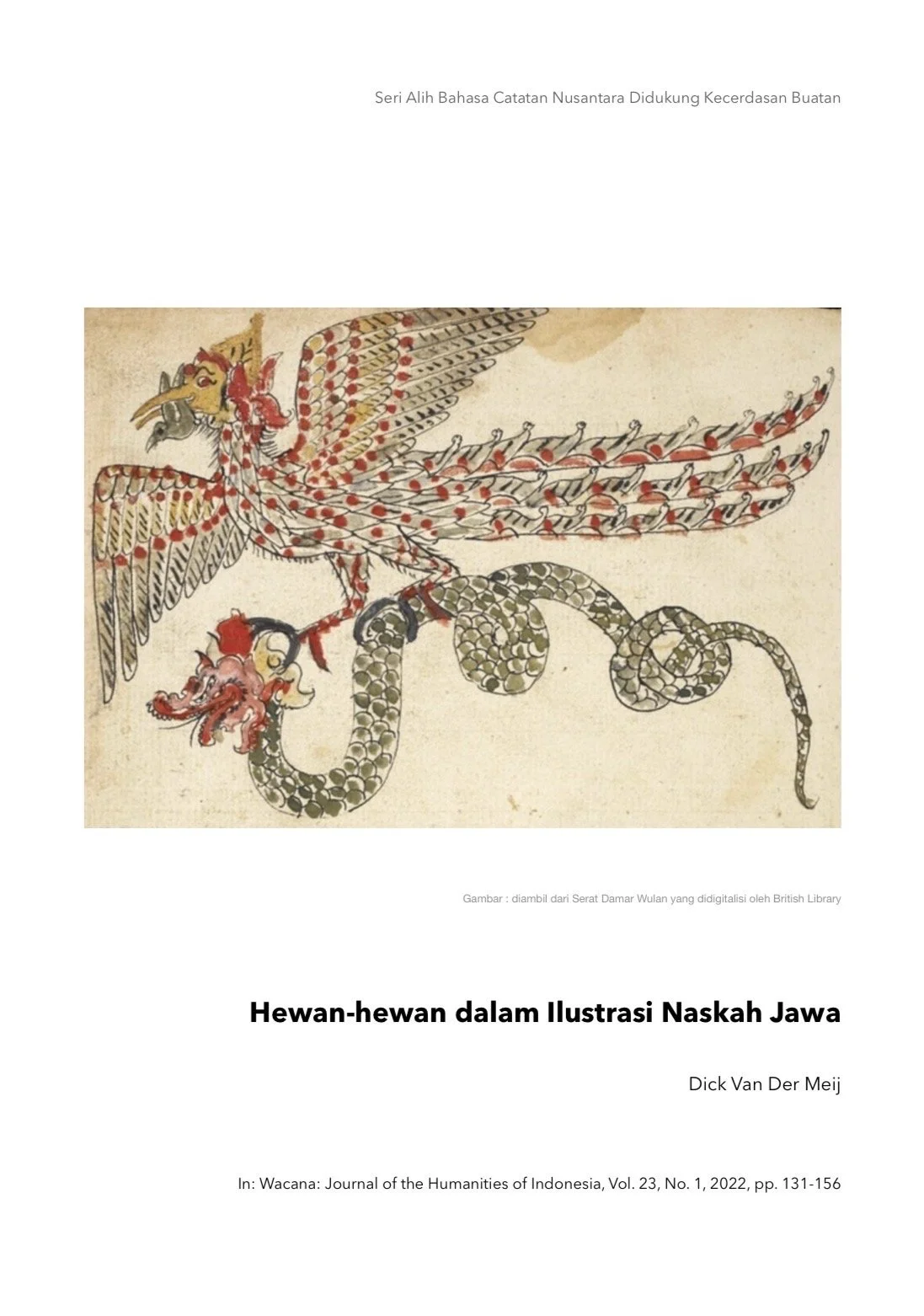 HEWAN-HEWAN DALAM ILUSTRASI NASKAH JAWA