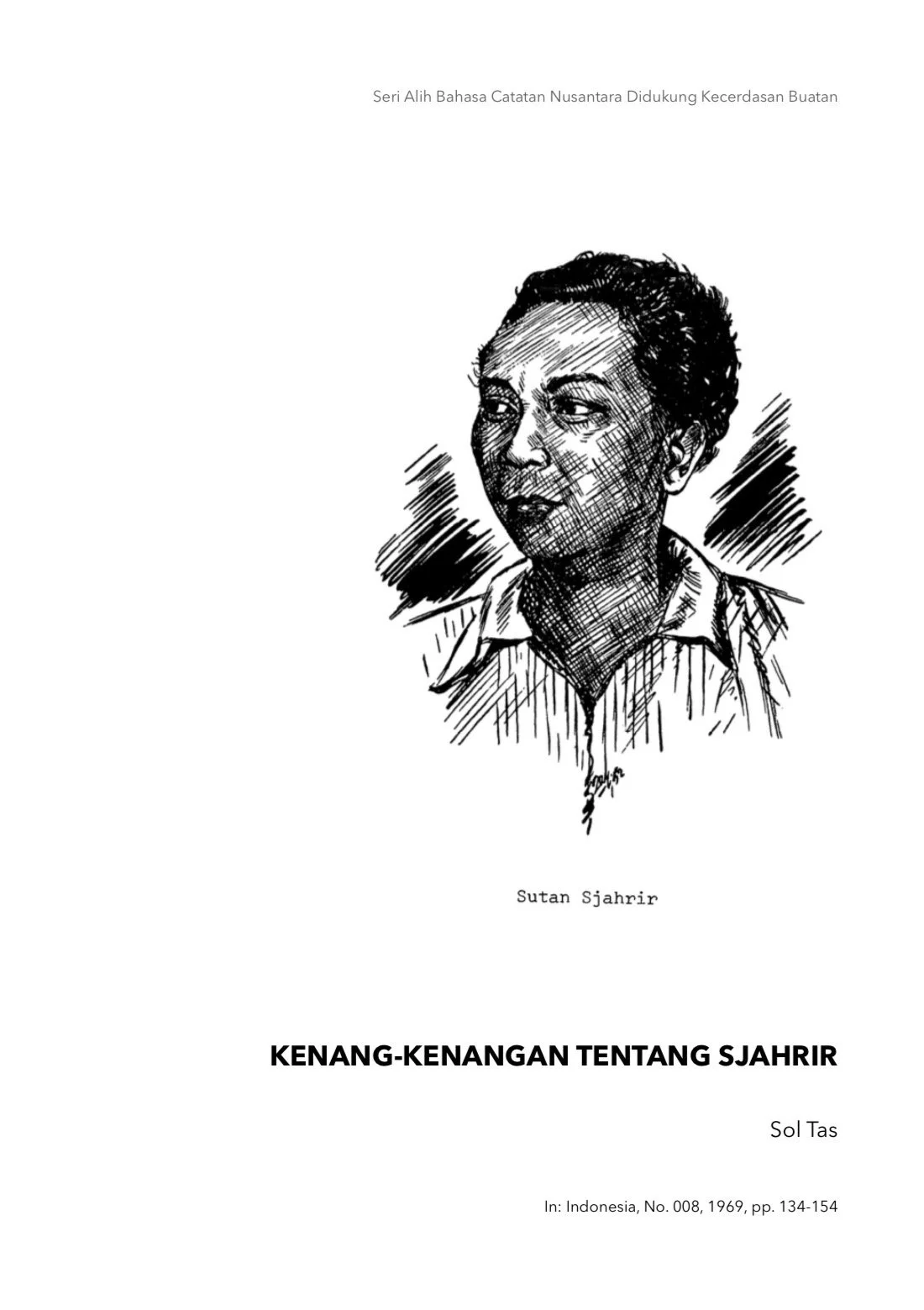 KENANG-KENANGAN TENTANG SJAHRIR