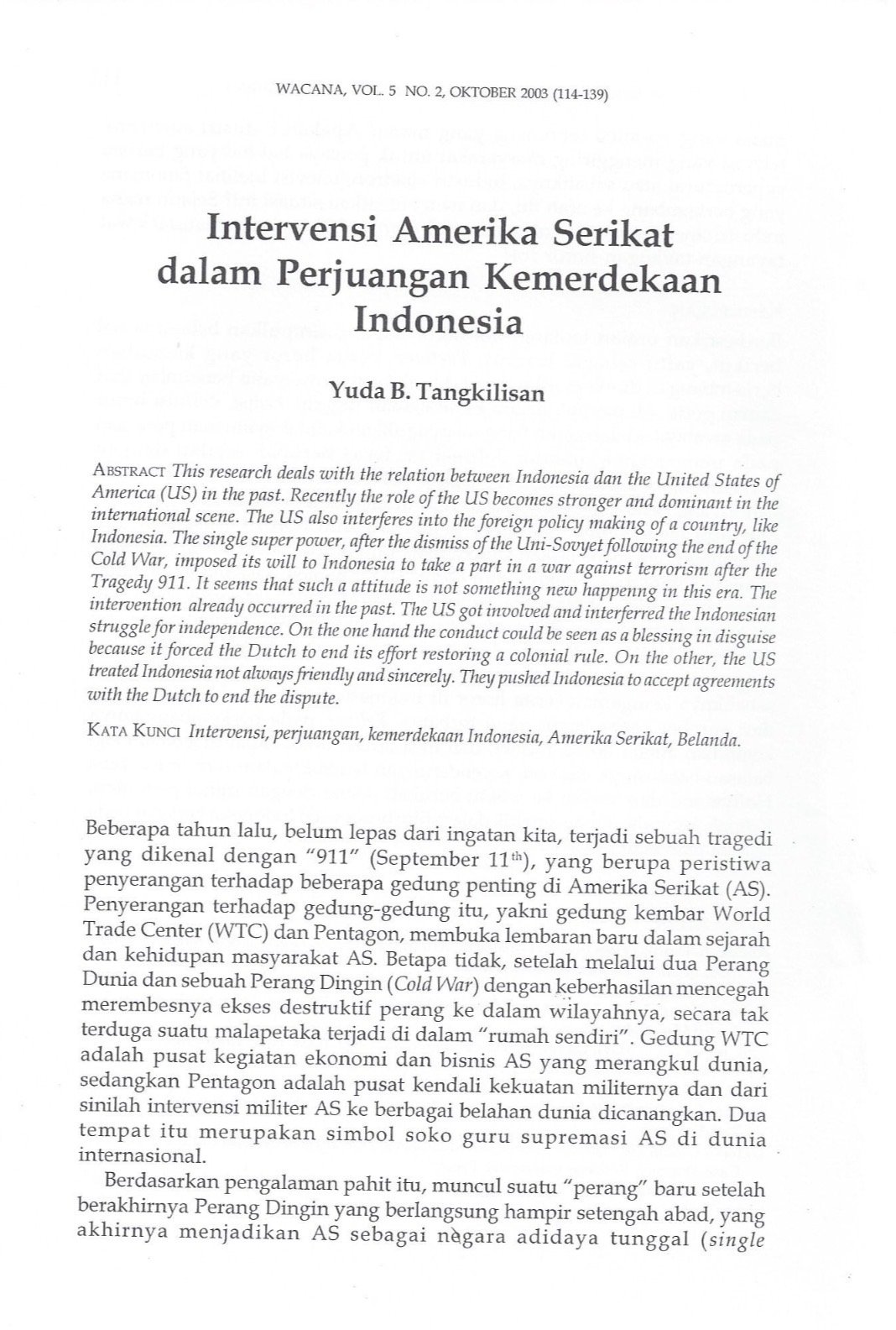 INTERVENSI AMERIKA SERIKAT DALAM PERJUANGAN KEMERDEKAAN INDONESIA