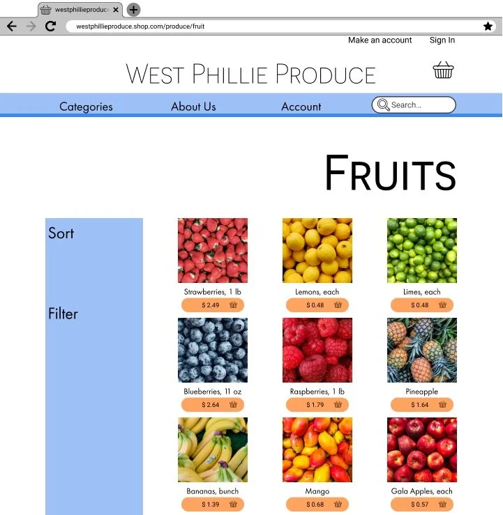 Fruits Products Page