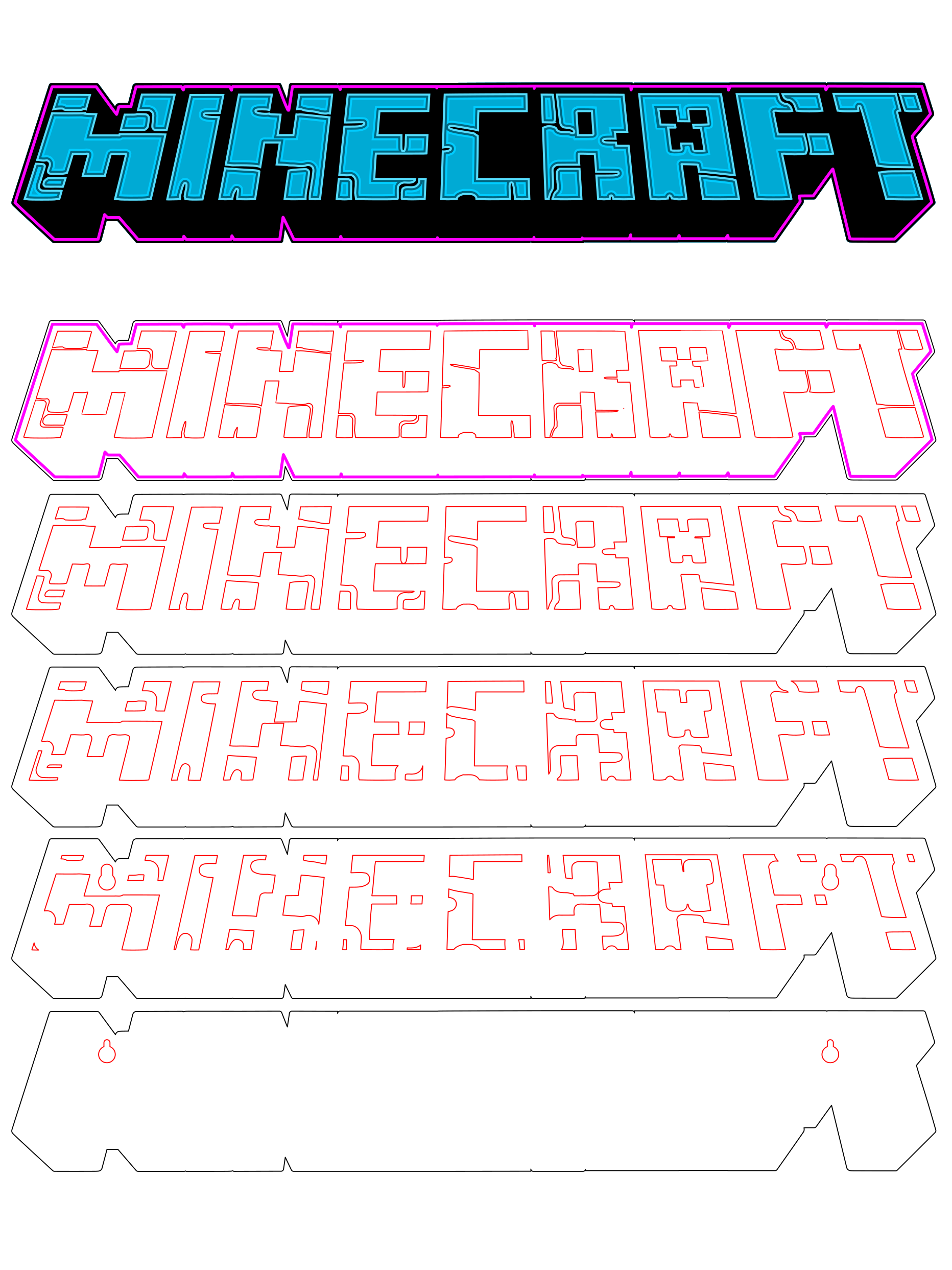 Minecraft Logo Layered Art