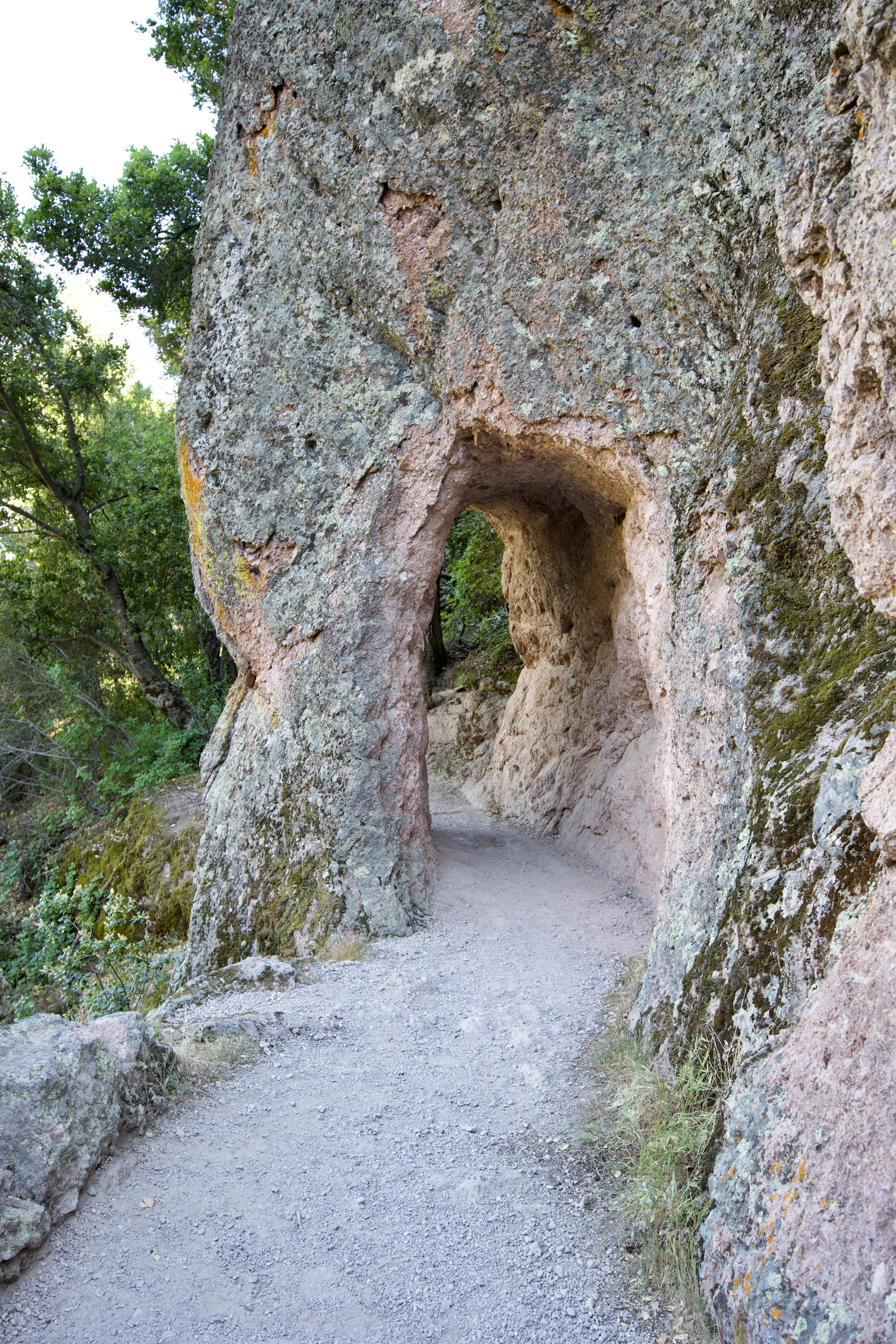 A hole in the rock on the High Peaks Trail.