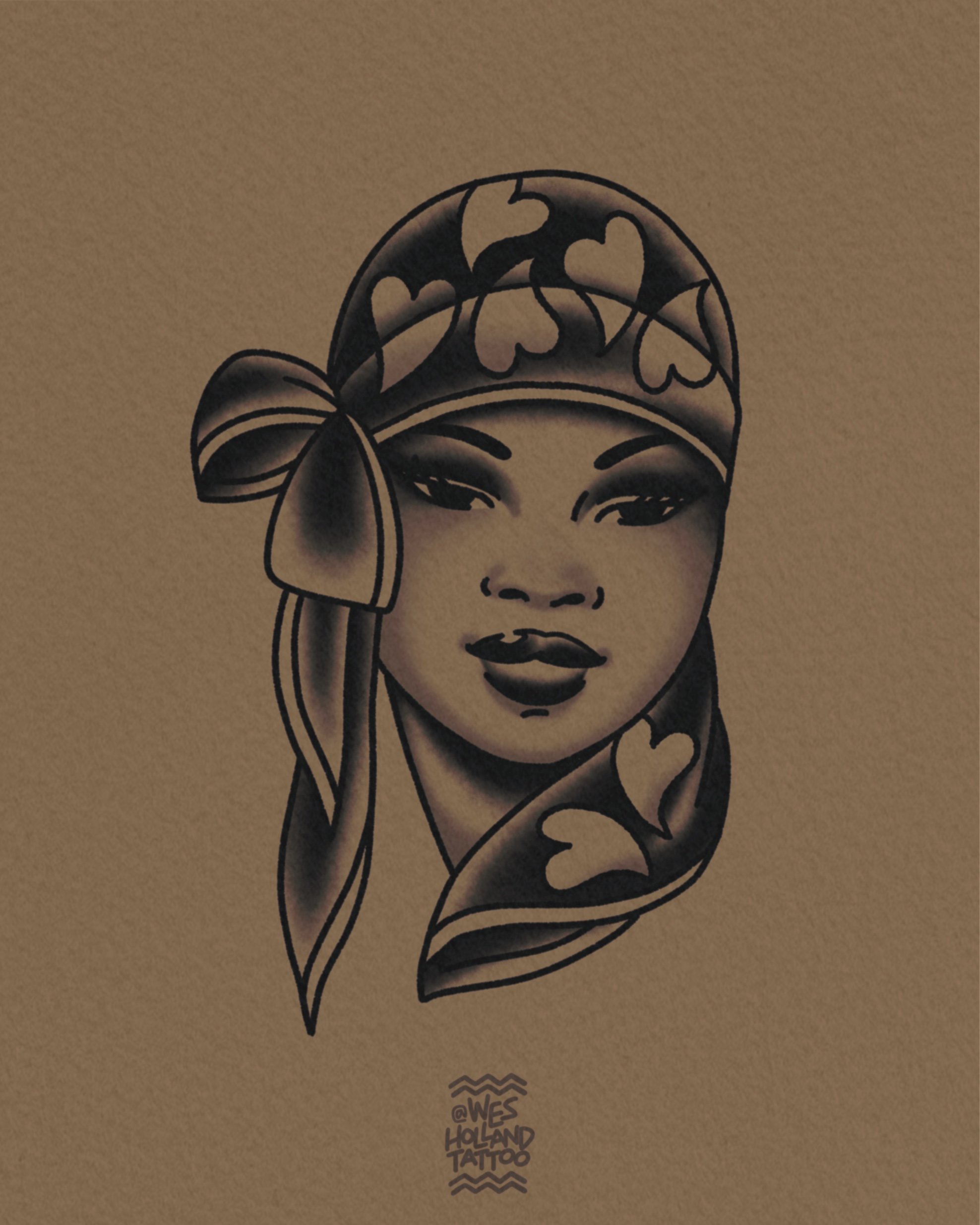 Afro-americana flash by Wes Holland — Lightwork Tattoo · Sandy Springs, Atlanta, Ga