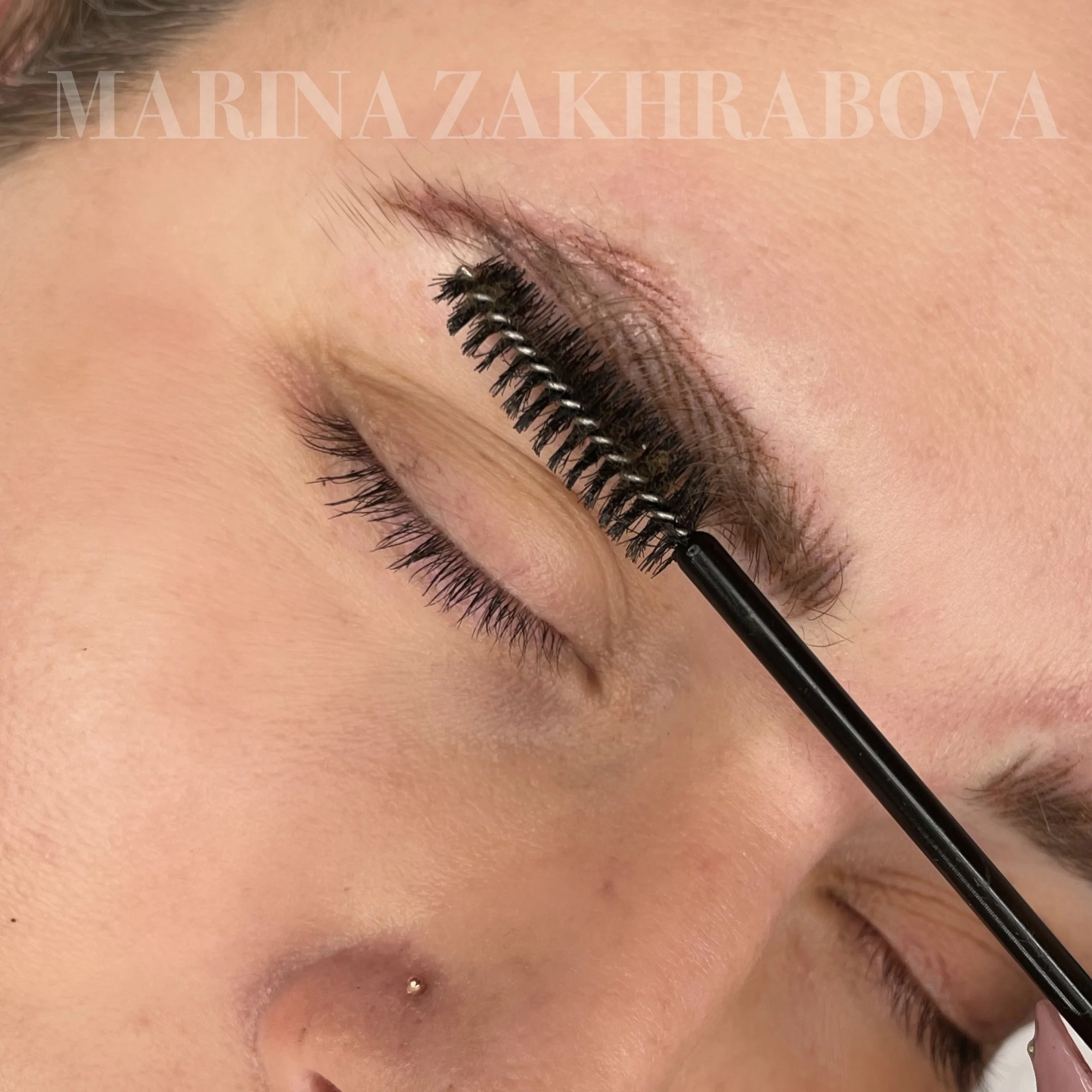 immediately after hairstroke/nano brows