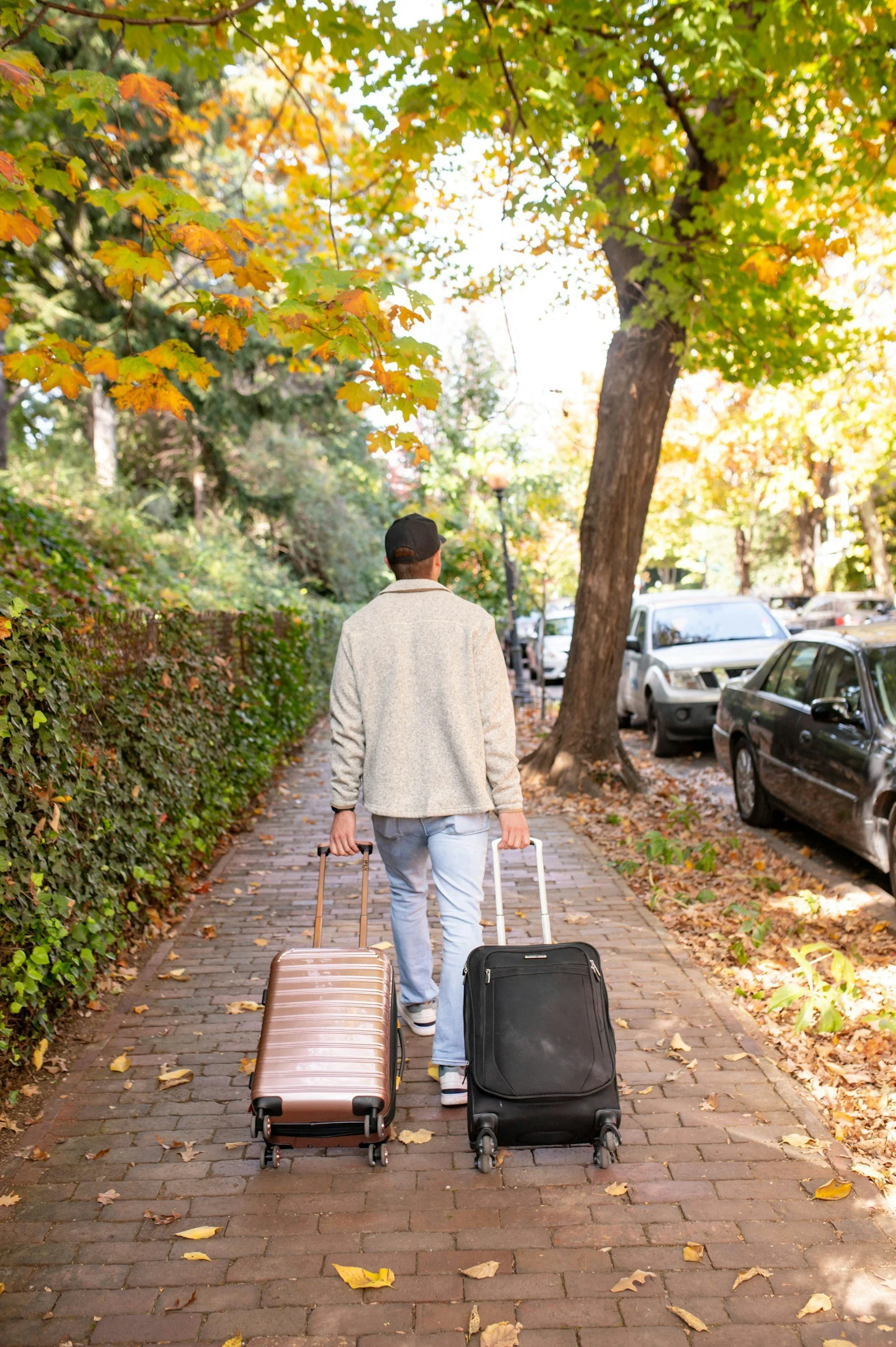 image of a man leaving representing a partner leaving for 28 day rehab
