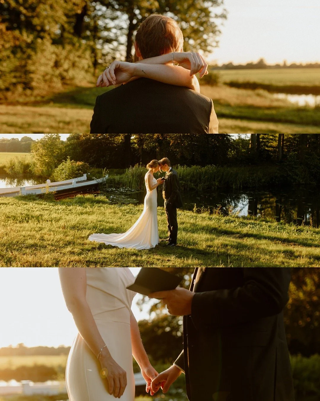 Private vows at golden hour? 10/10 recommend for all you introverts out there, or if you just rather keep your words between the two of you ✨

H&amp;J originally planned to do their vows after the first look in the afternoon (I even scouted ahead and