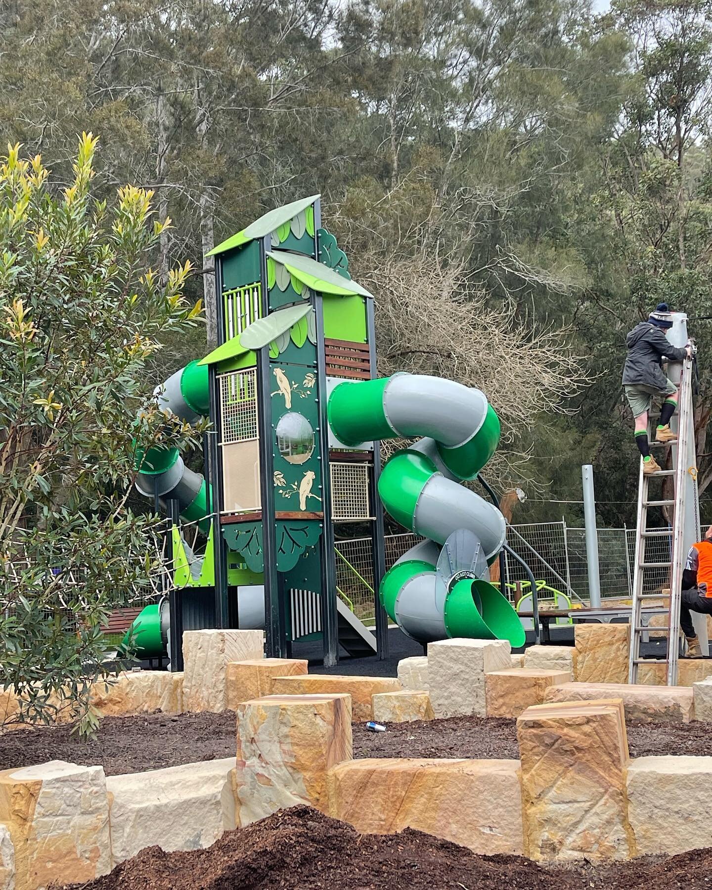 *update* This project is coming together so nicely. The sandstone log work is just stunning and just quitely we all want to have a go on that slide !! 🙌 #playgroundgoals 
The concrete work on this job is also bang on. We cannot wait to open this pla