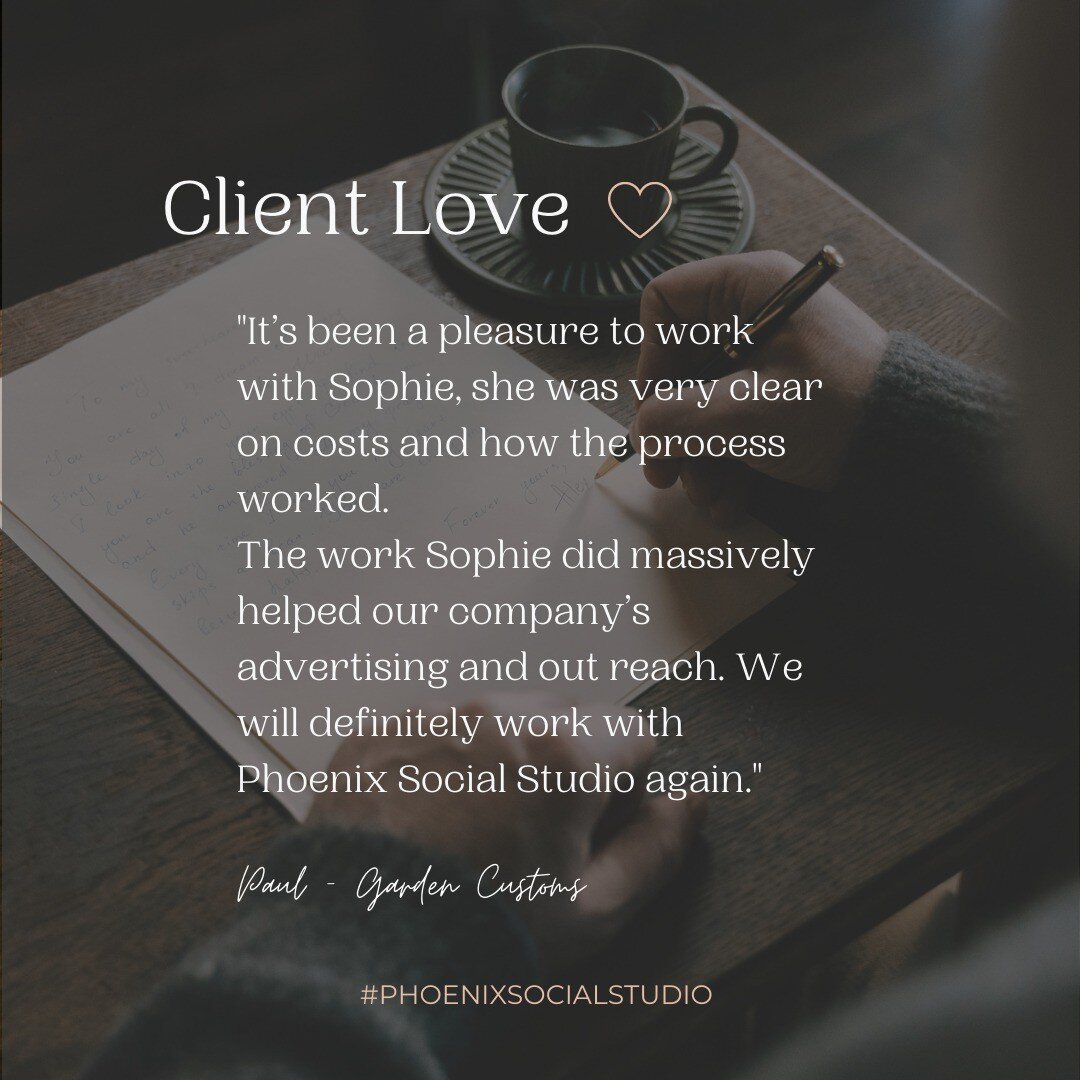 Client Love ...🖤

It's always valuable to get testimonials from our clients. It not only allows us to build on their feedback and see if we can have done anything better, but comments like this leave us feeling warm and fuzzy on the inside!

If you 