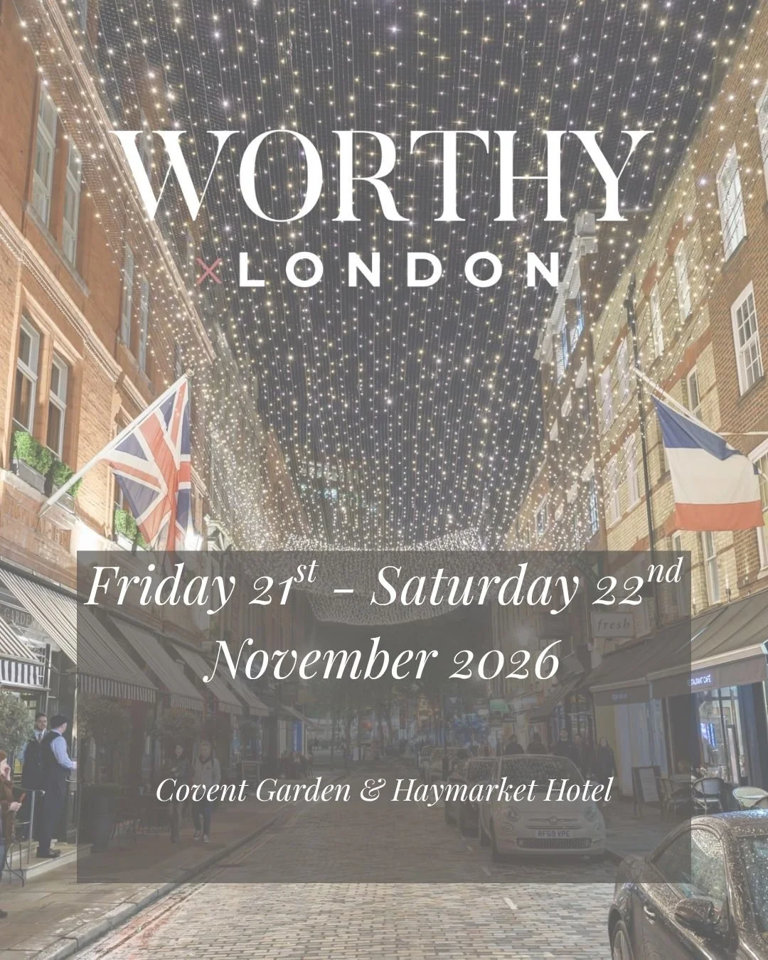 Worthy X London Friday 21st - Saturday 22nd November 

A luxury 2 day experience designed for ambitious, creative and evolving women with @bridjetmorris to celebrate together in London from all over the world. Amazing guest speakers each day includin