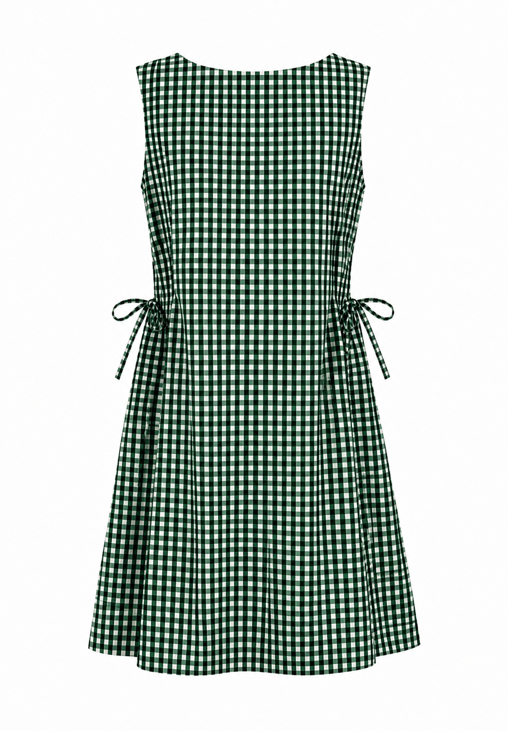 Check Dress Forest Green