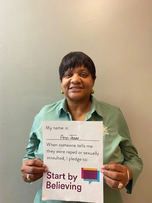 Ms. Ann Jones from City Hall joined us in our Start by Believing campaign.