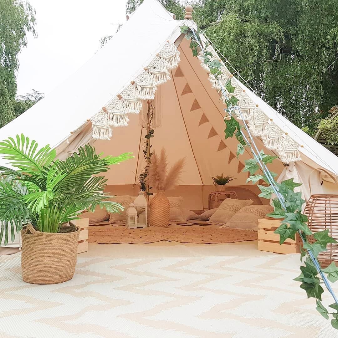BELL TENT HIRE!
Bell tent season is fast approaching, we already have bookings in, and we are EXCITED! From April to September, we have 2 beautiful 5 meter bell tents available. Whether for a luxe lounge set up or a fantastic sleepover, we have so ma
