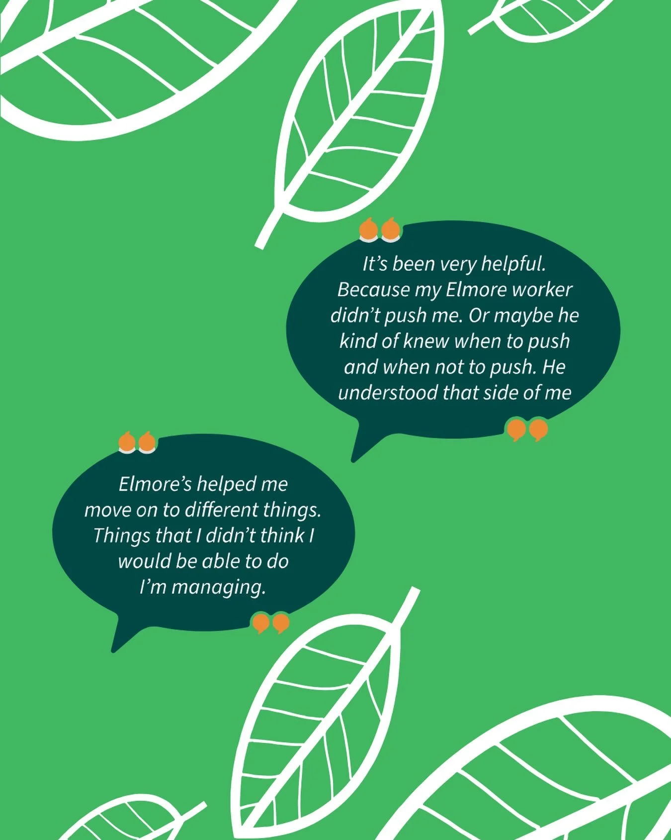 Wondering what our clients think of our services? 

Individuals are placed at the centre of everything we do. We work flexibly and compassionately, offering tailored, one-to-one support and adapting to each person rather than expecting them to fit ri