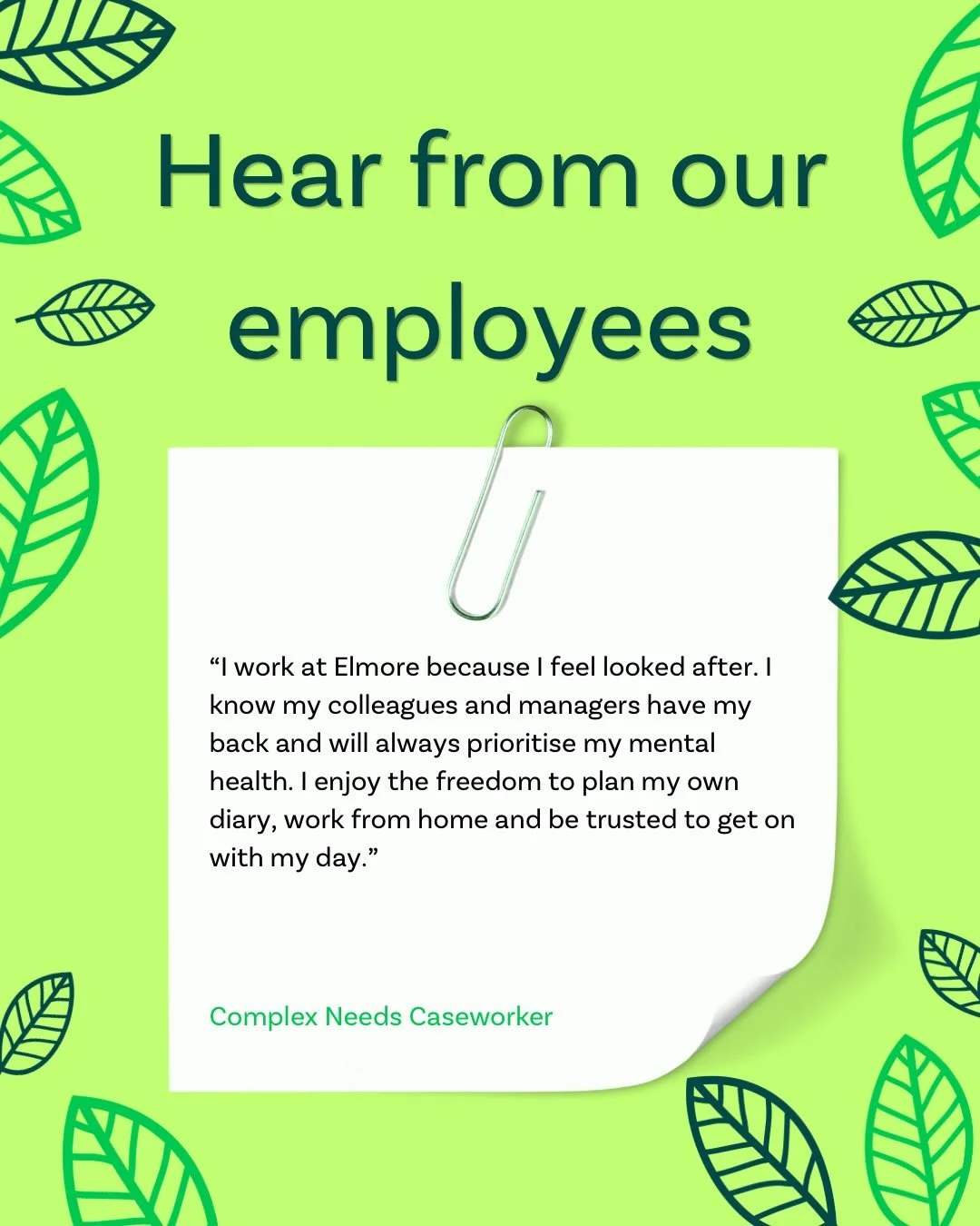 We are proud to share reflections from colleagues across the organisation, offering valuable insight into the culture shaping our charity. 

These testimonials highlight the support, collaboration and sense of purpose that our employees experience wh