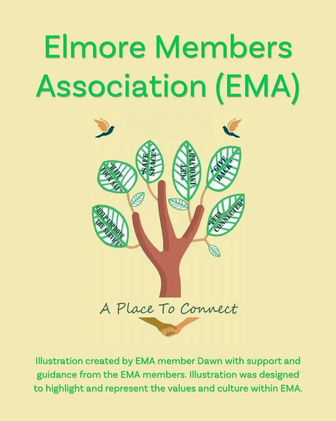 Elmore&rsquo;s Members Association (EMA) gives current and former service users the opportunity to share their experiences, influence decisions and help shape the future of Elmore 🍃

Swipe for info on what EMA does, topics on which service users mig