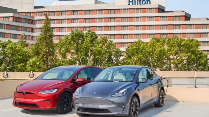 Hilton to Boost Its EV Infrastructure By Installing 20,000 Tesla Chargers Across 2,000 Hotel Properties