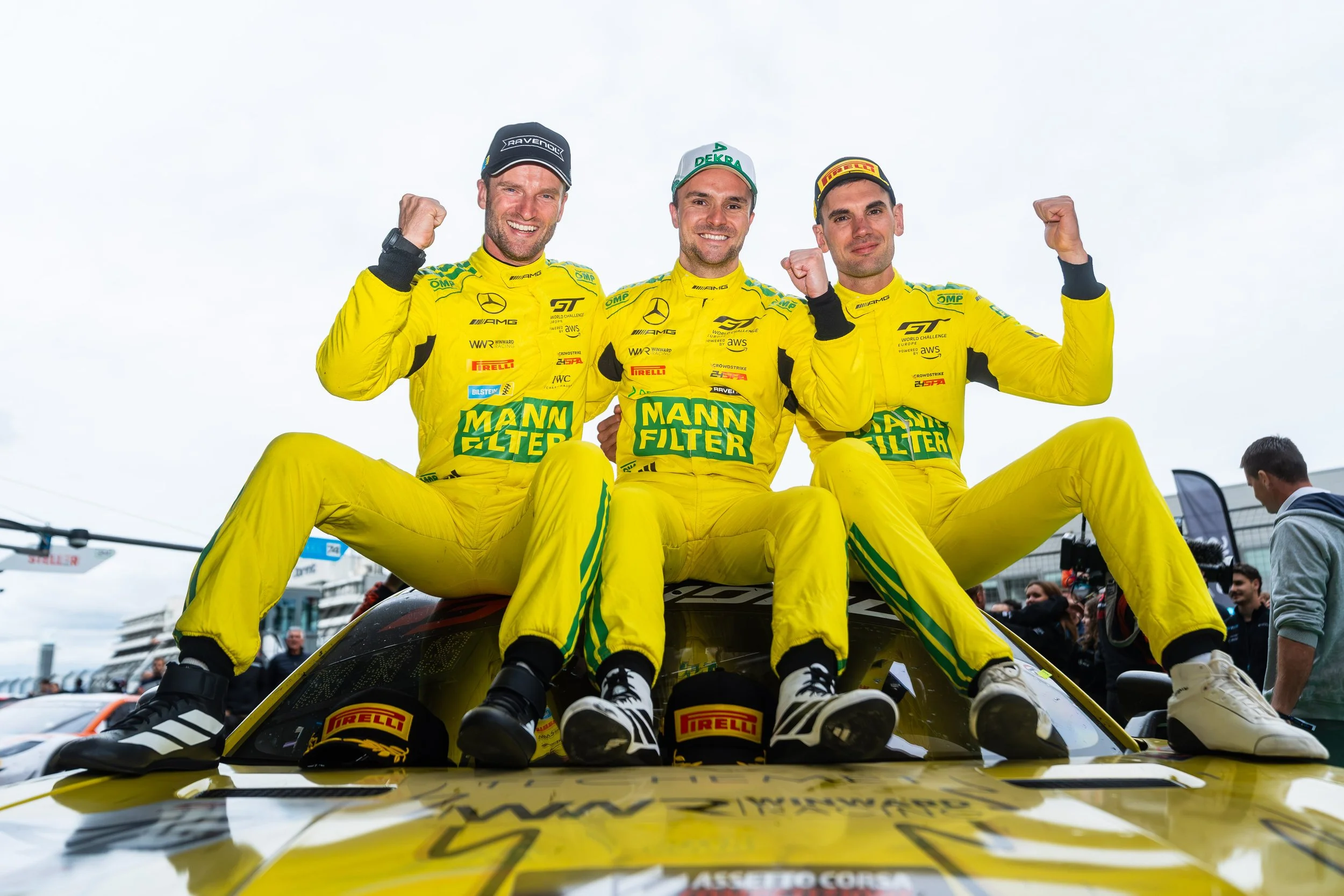 Engel, Auer, Stolz celebrating dirvers’ title
