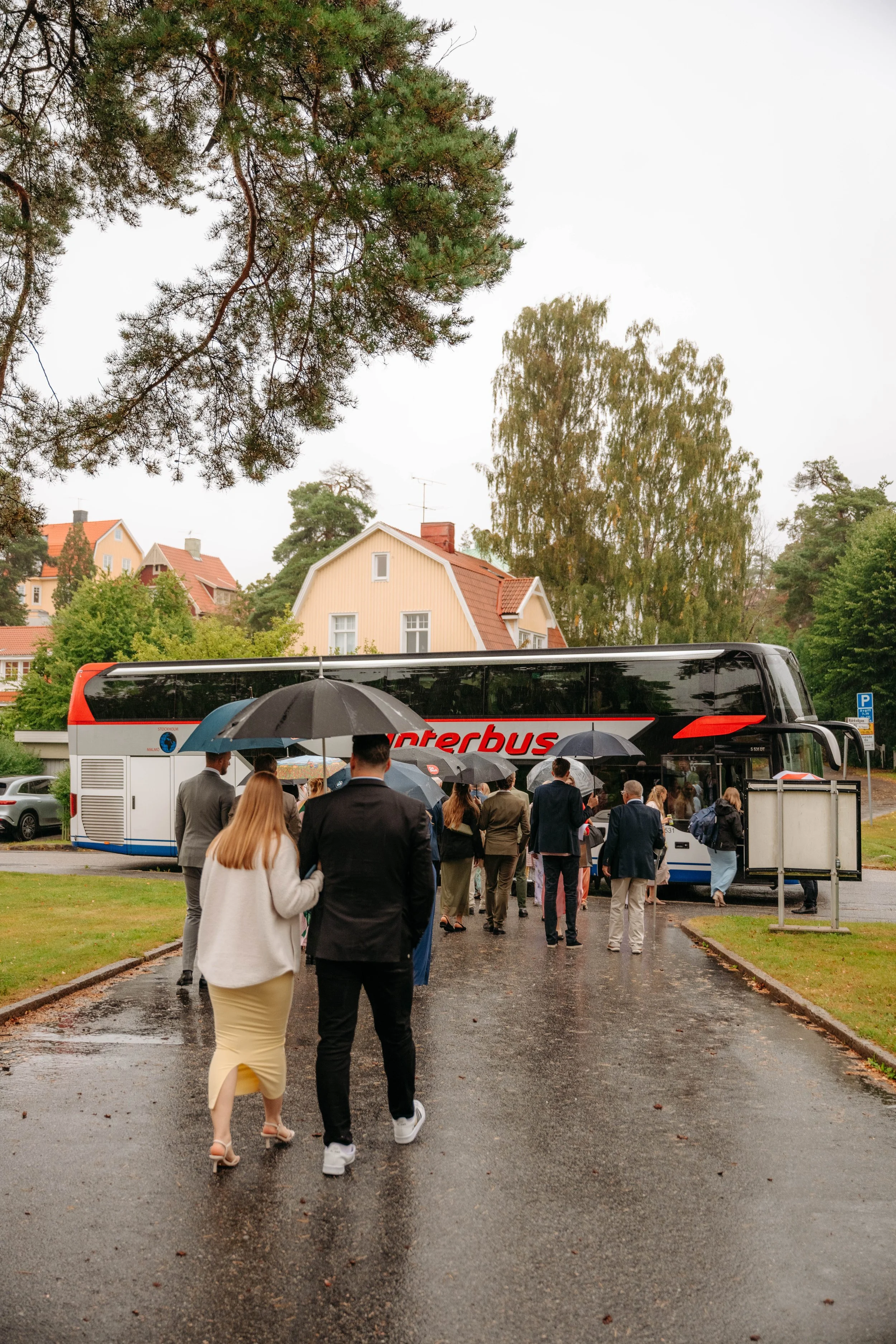 busstransport på bröllopet 