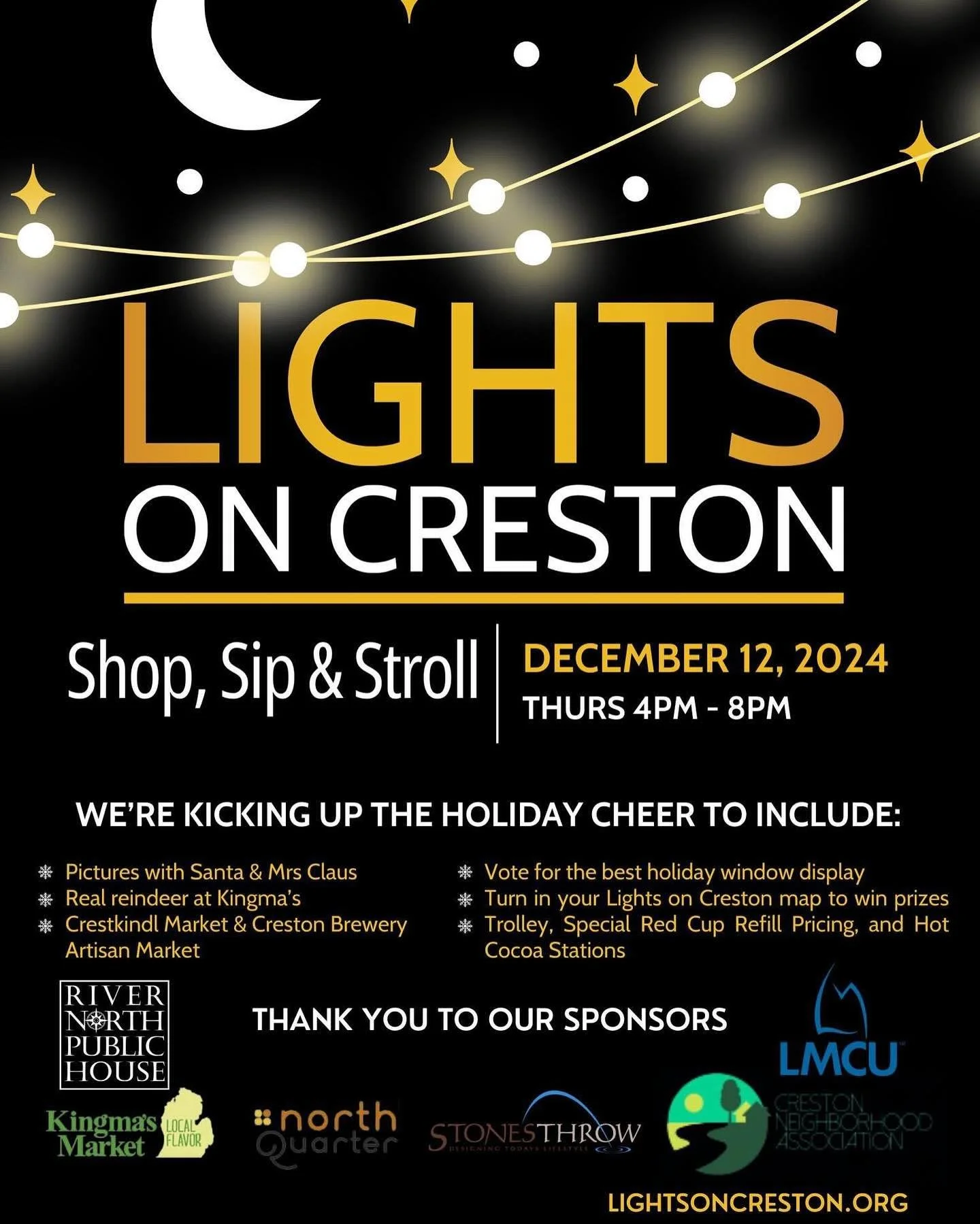 🎄✨ Lights on Creston is Almost Here! ✨🎄
Join us on Thursday, December 12th, 2024, for an unforgettable evening filled with holiday magic, community cheer, and dazzling lights!

 What to Expect:

🚎 Three Trolleys Travelling Plainfield
🌟 Window Dec