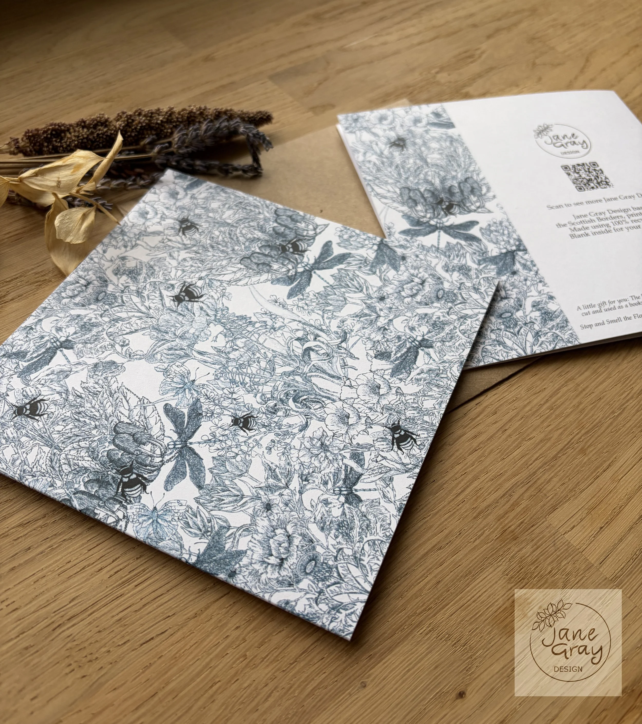Jane Gray Design_Stop and Smell the Flowers Square Cards_ Alt View Image 1.jpg