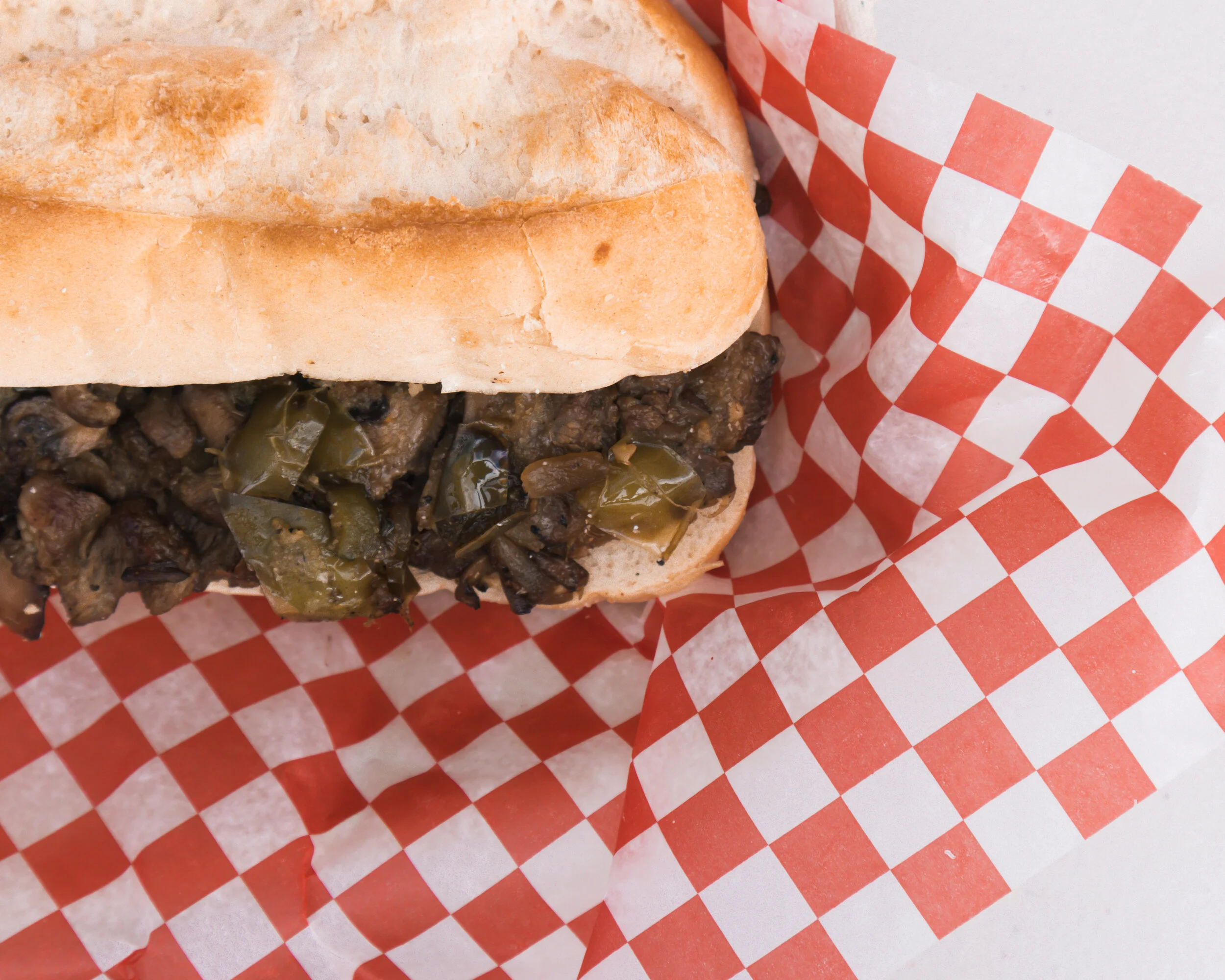 Steak Sammy w/ Grilled Peppers, Mushrooms and Onions