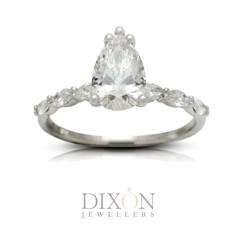 Super Dainty Pear Cut Engagement Ring with Marquise Cuts.jpg