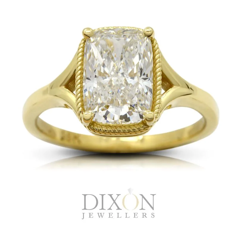Custom Elongated Cushion Cut Stunning 18K Solitaire Engagement Ring.jpg