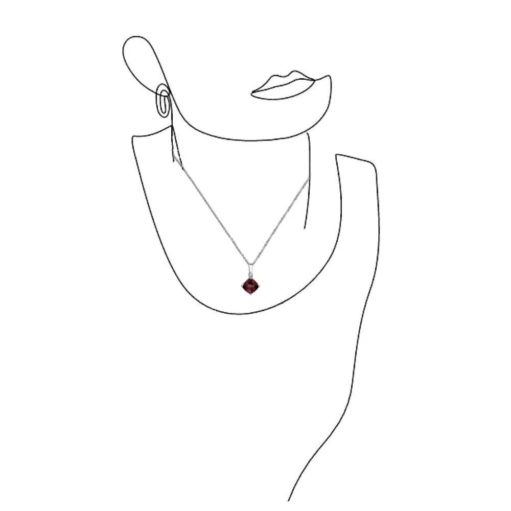 Checkerboard cut Garnet Necklace on Neck.jpg