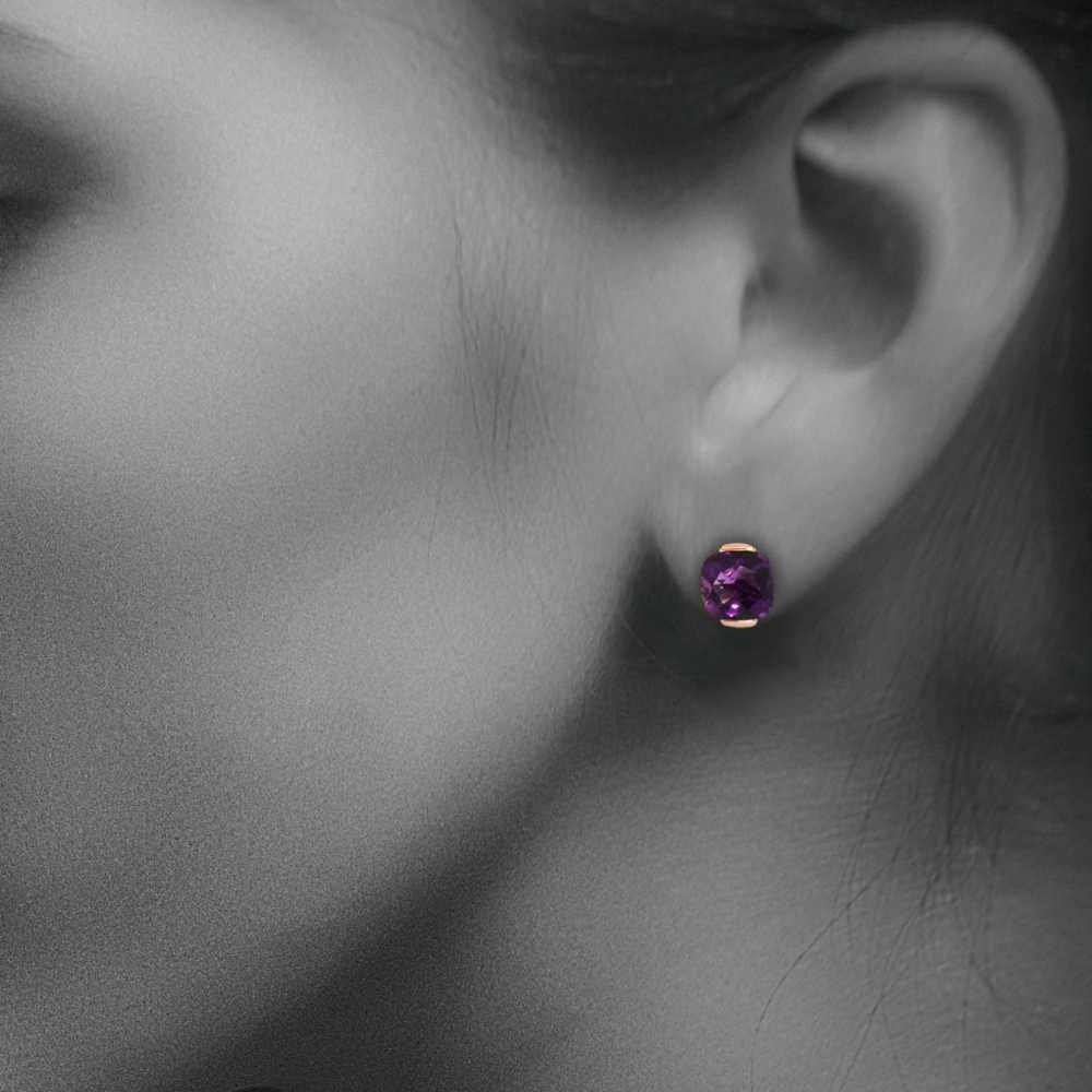 Checkerboard Amethyst Stud in Ear .jpg