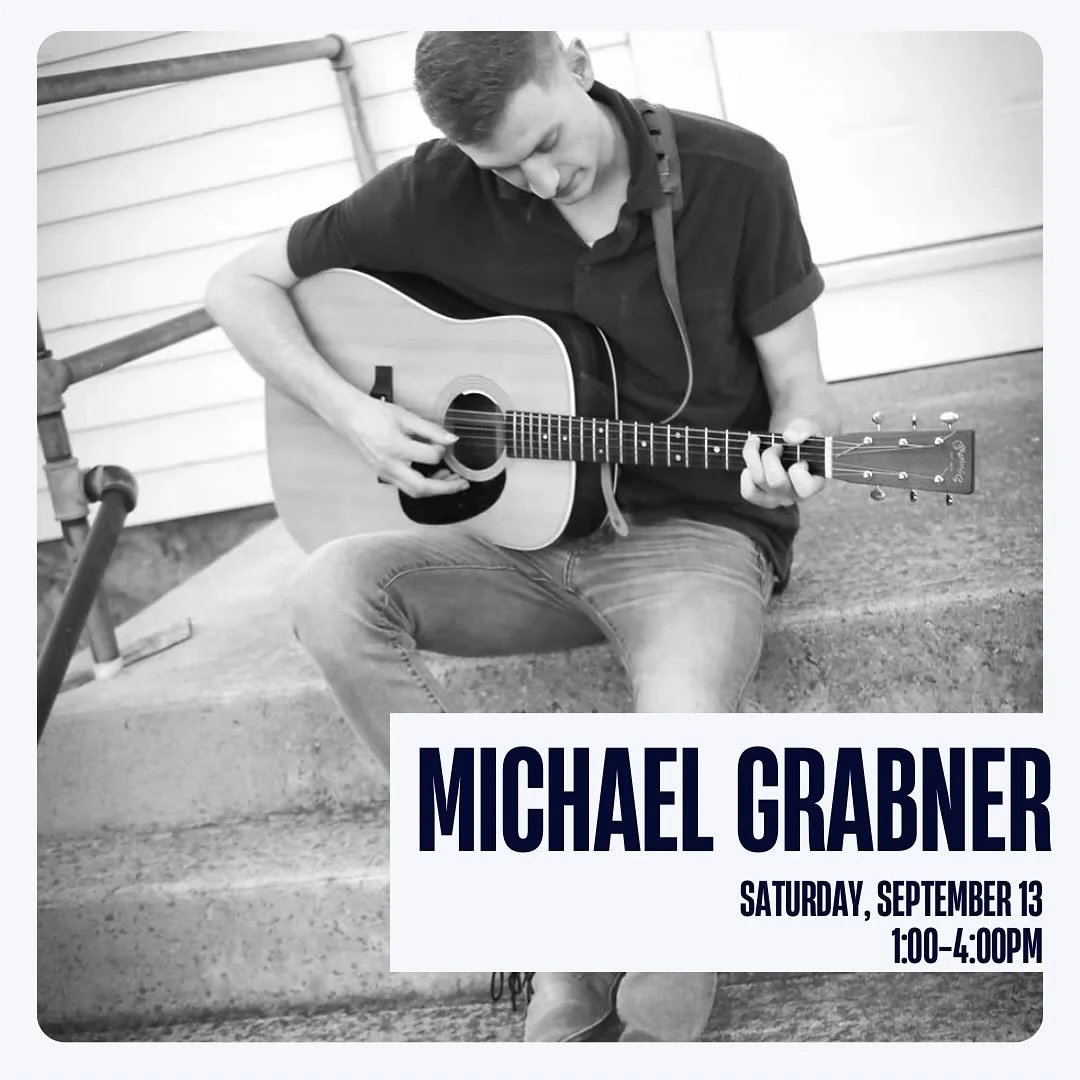 Join us for an afternoon of wine sipping and live music with Michael Grabner!

Saturday, September 13 🎵 1:00-4:00pm

🎤 Michael Grabner is a singer-songwriter and Appleton, WI native. His unique sound is rooted in the traditions of country, folk, an