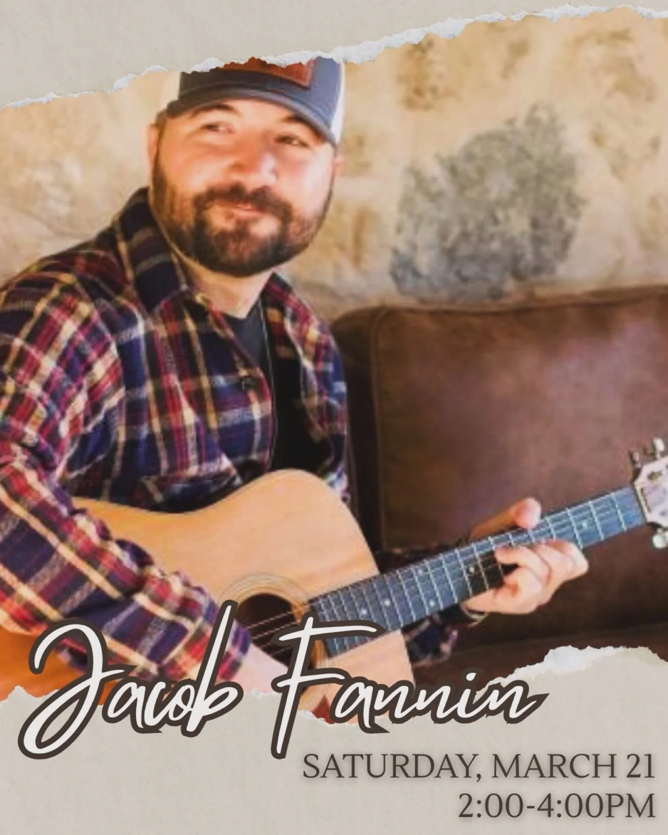 SATURDAY, MARCH 21 🎵 JACOB FANNIN
2:00-4:00pm 

❄️ Elsa has moved on, time to let it go. 

Set down the shovel, park the plow, and give yourself a break! 🪏 But seriously, let it go.🍷 Grab a glass of wine, cozy up in the tasting room, and soak up t