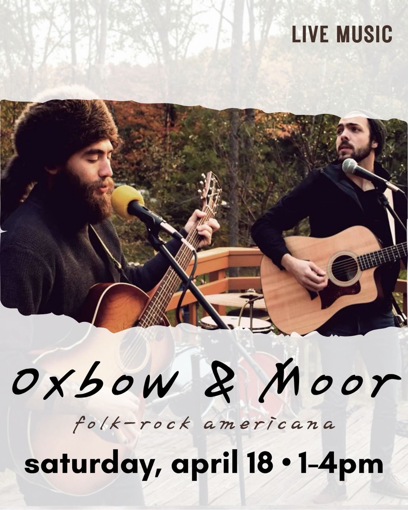 Layering the groove with intimate harmonies, tasty drums, and a crunchy guitar. 🎸🥁✌️

Oxbow &amp; Moor 🎵 Saturday, April 18 &bull; 1-4pm

@oxbowandmoor @doorcountywinetrail

#doorcounty #chillvibes #wisconsinwine #wisconsinledgeava #cheers