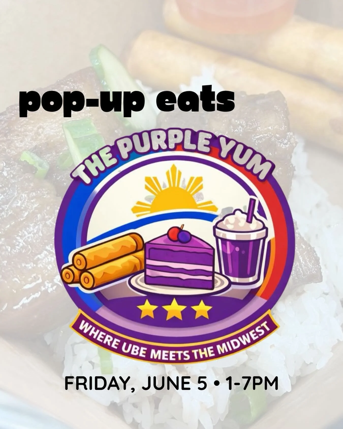 POP-UP EATS &bull; FRI 6/5 &bull; THE PURPLE YUM &bull; 1-7p

Check out Door County&rsquo;s brand new food truck serving up fabulous Filipino food and baked goods!

🇵🇭 @thepurpleyumdoorcountywi 

#doorcounty #wisconsinwinery #yum #foodtruck #cheers