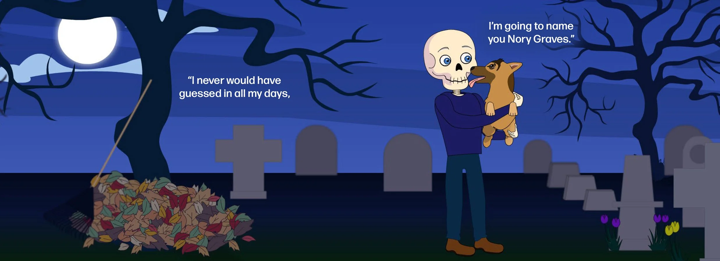 Mike names the puppy, Nory Graves