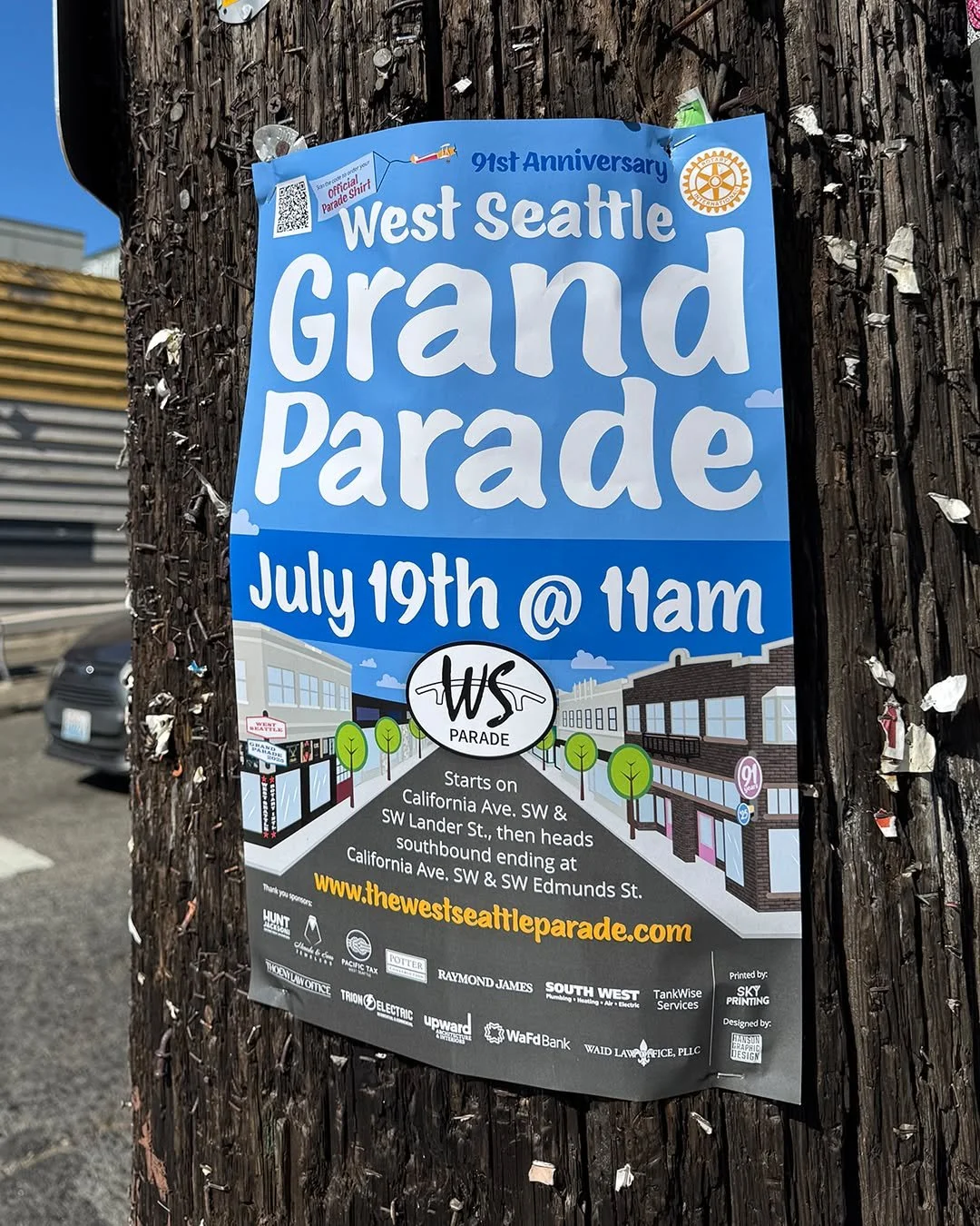 🎺 The West Seattle Grand Parade is almost here! 🎺

We had the honor of designing this year&rsquo;s official parade poster, now up all around West Seattle and just in time for Summer Fest.

The parade rolls down California Avenue on Sunday, July 19 